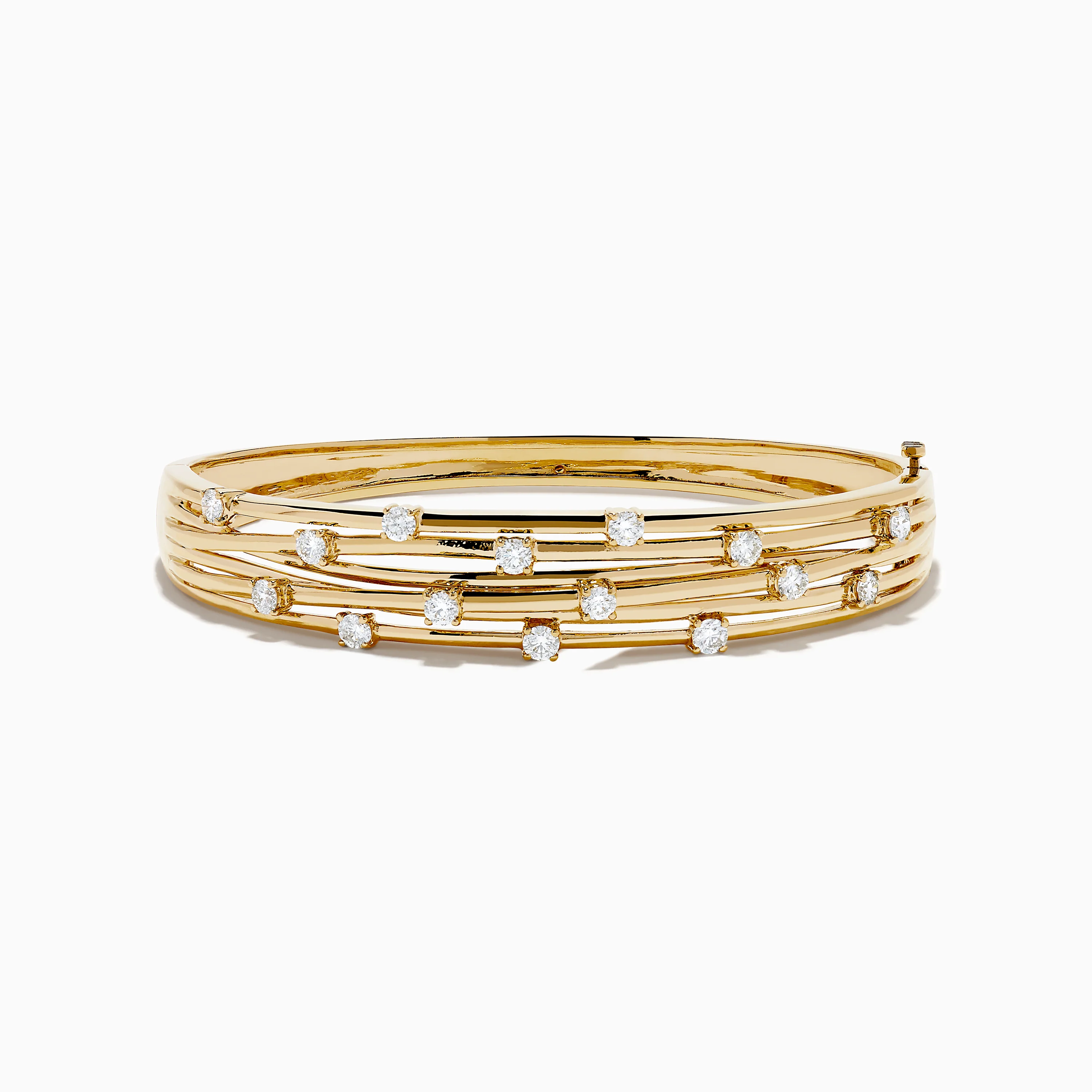 D'oro 14K Yellow Gold Interwoven Crossover Bangle