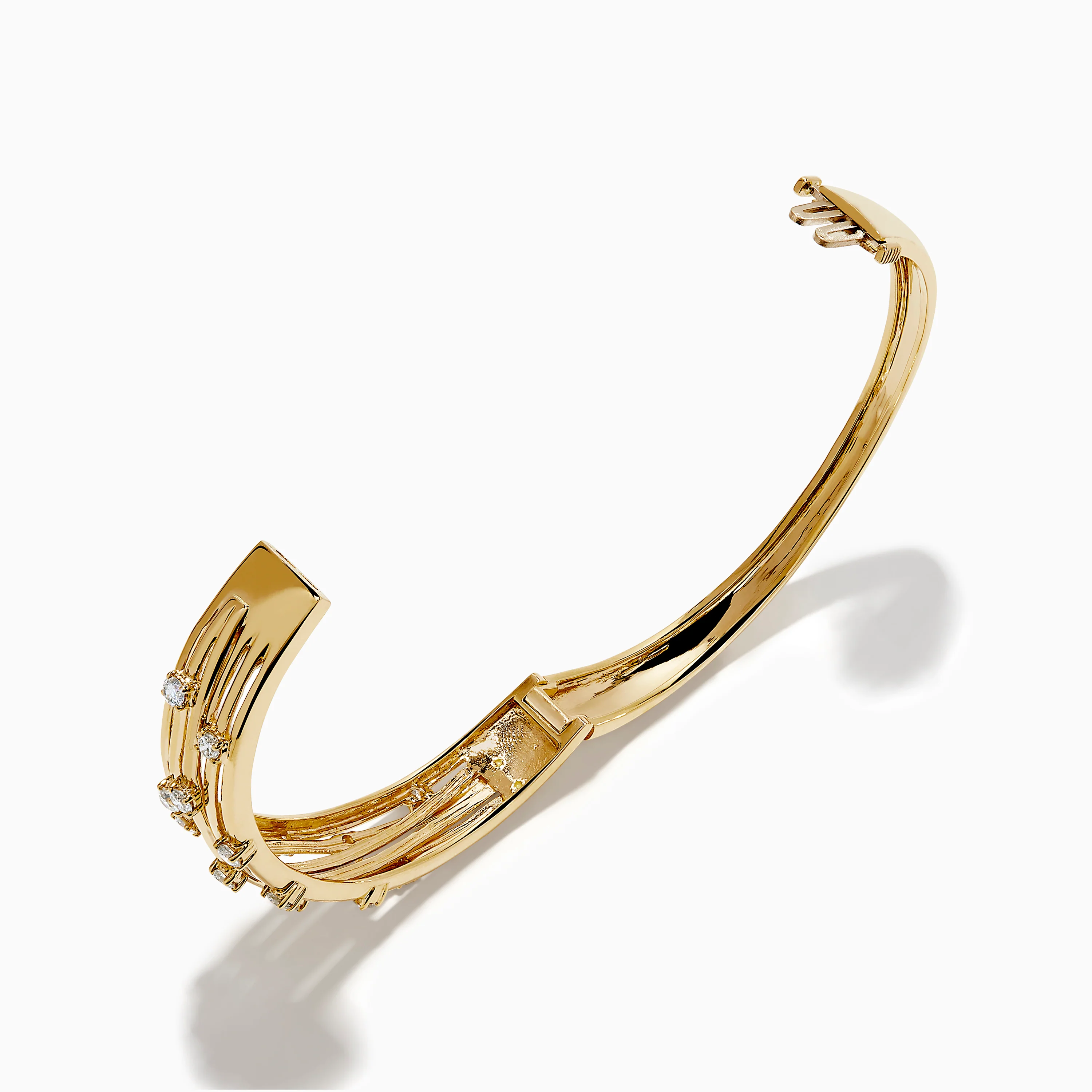 D'oro 14K Yellow Gold Interwoven Crossover Bangle - Image 2