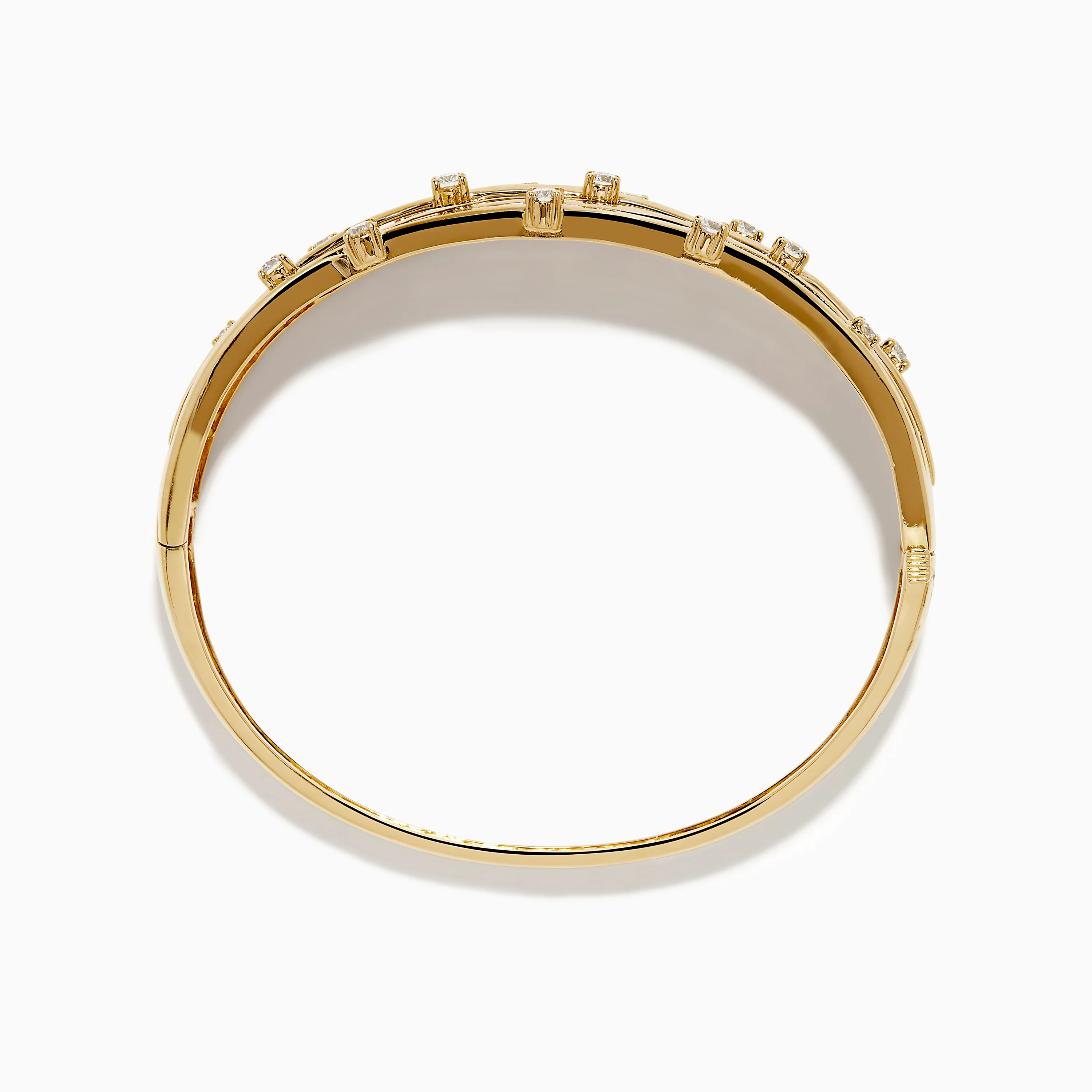 D'oro 14K Yellow Gold Interwoven Crossover Bangle - Image 3