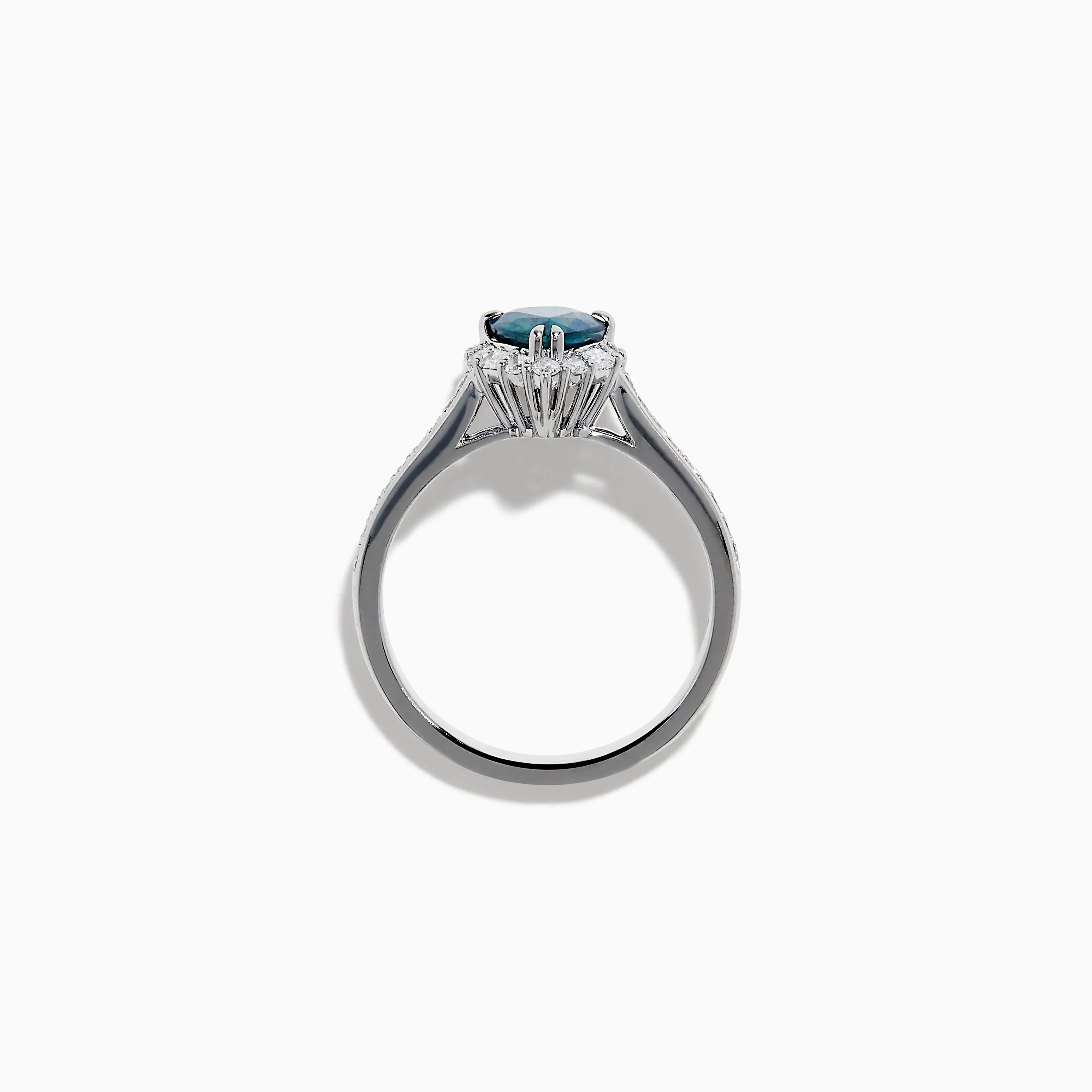 Effy Hematian 18K White Gold Pear Shaped Blue Sapphire and Diamond Ring - Image 3