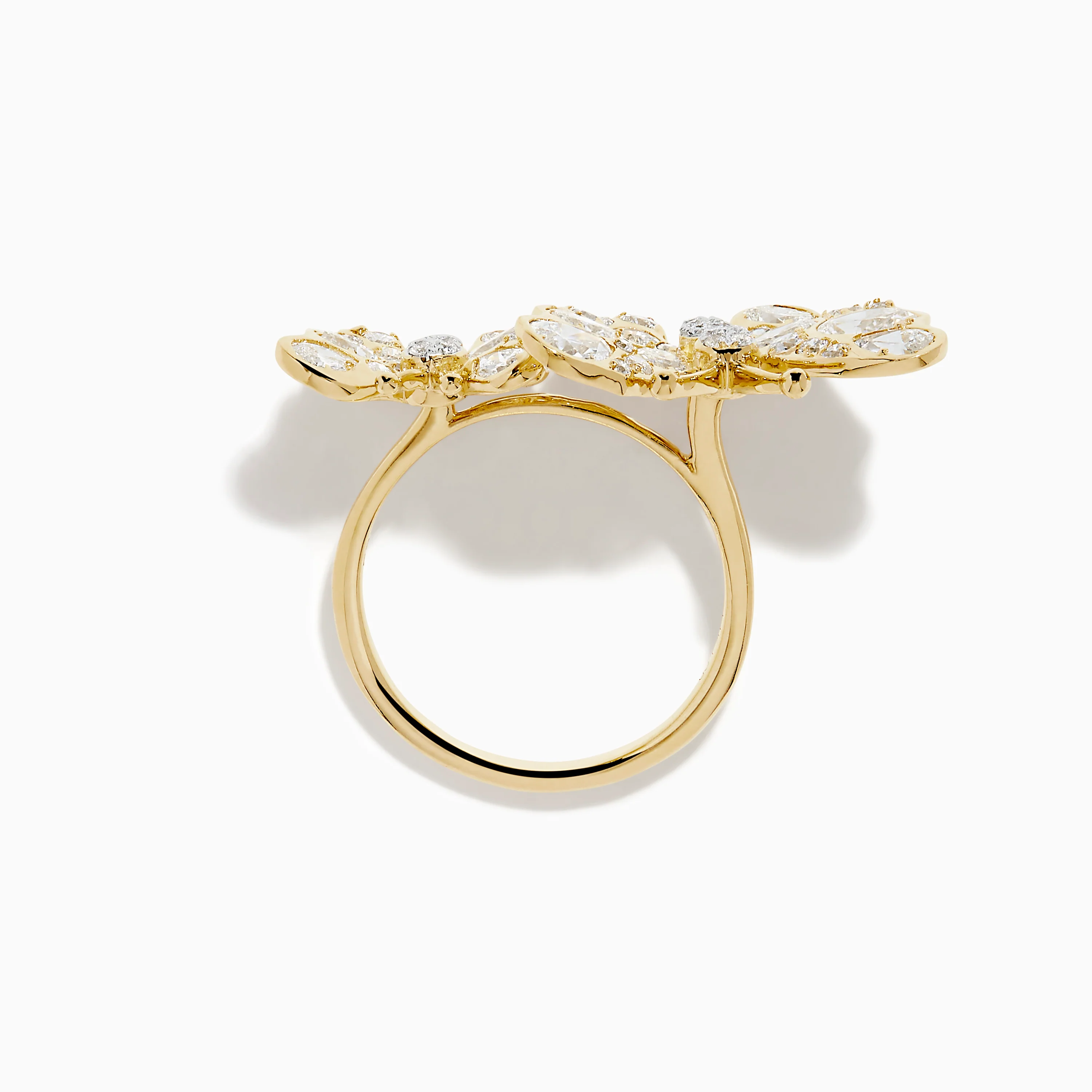 Lab Grown Multi Shape Diamond Butterfly Ring in 14K Yellow Gold - Image 3