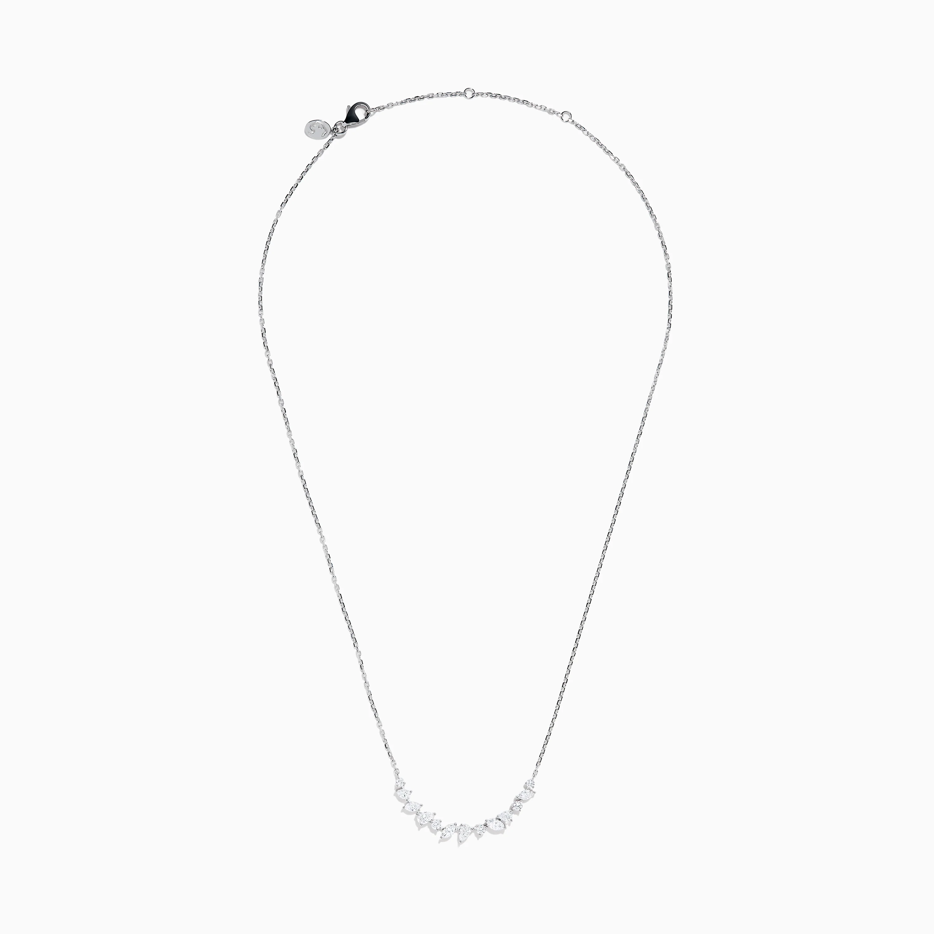 Lab Grown Multi Shape Diamond Collarbone Necklace in 14K White Gold - Image 3