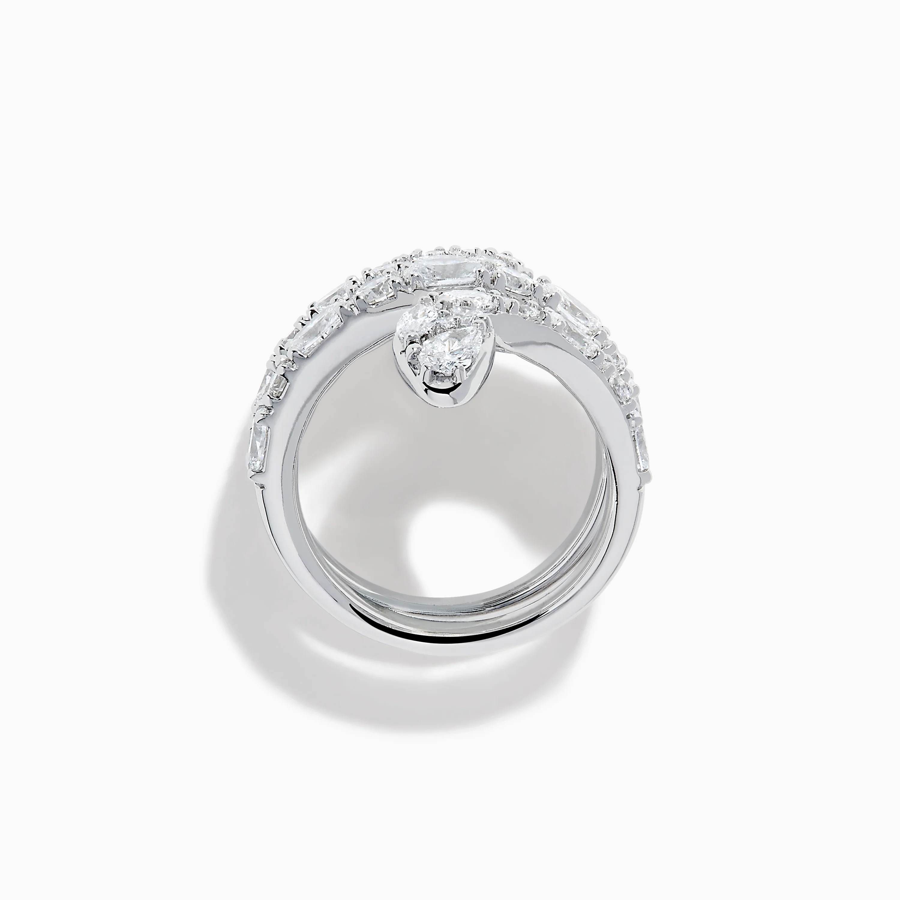 Lab Grown Multi Shape Diamond Snake Wrap Around Ring in 14K White Gold - Image 3