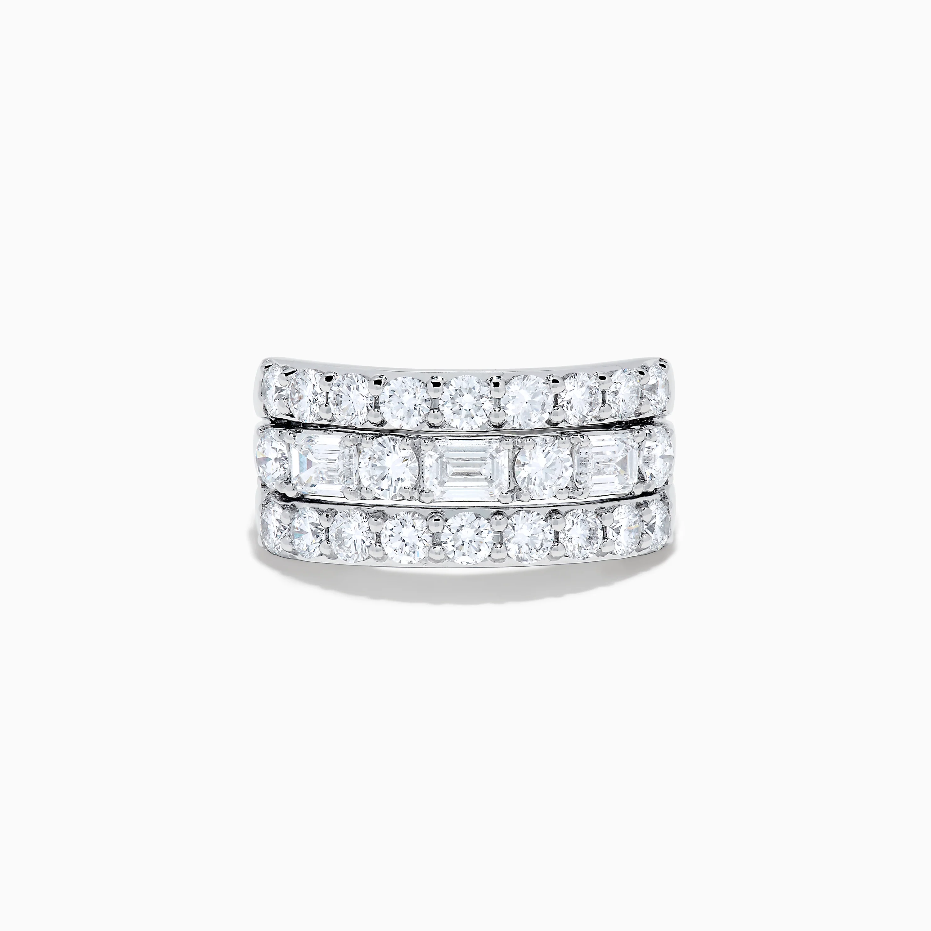 Lab Grown Multi Shape Diamond Wide Band in 14K White Gold