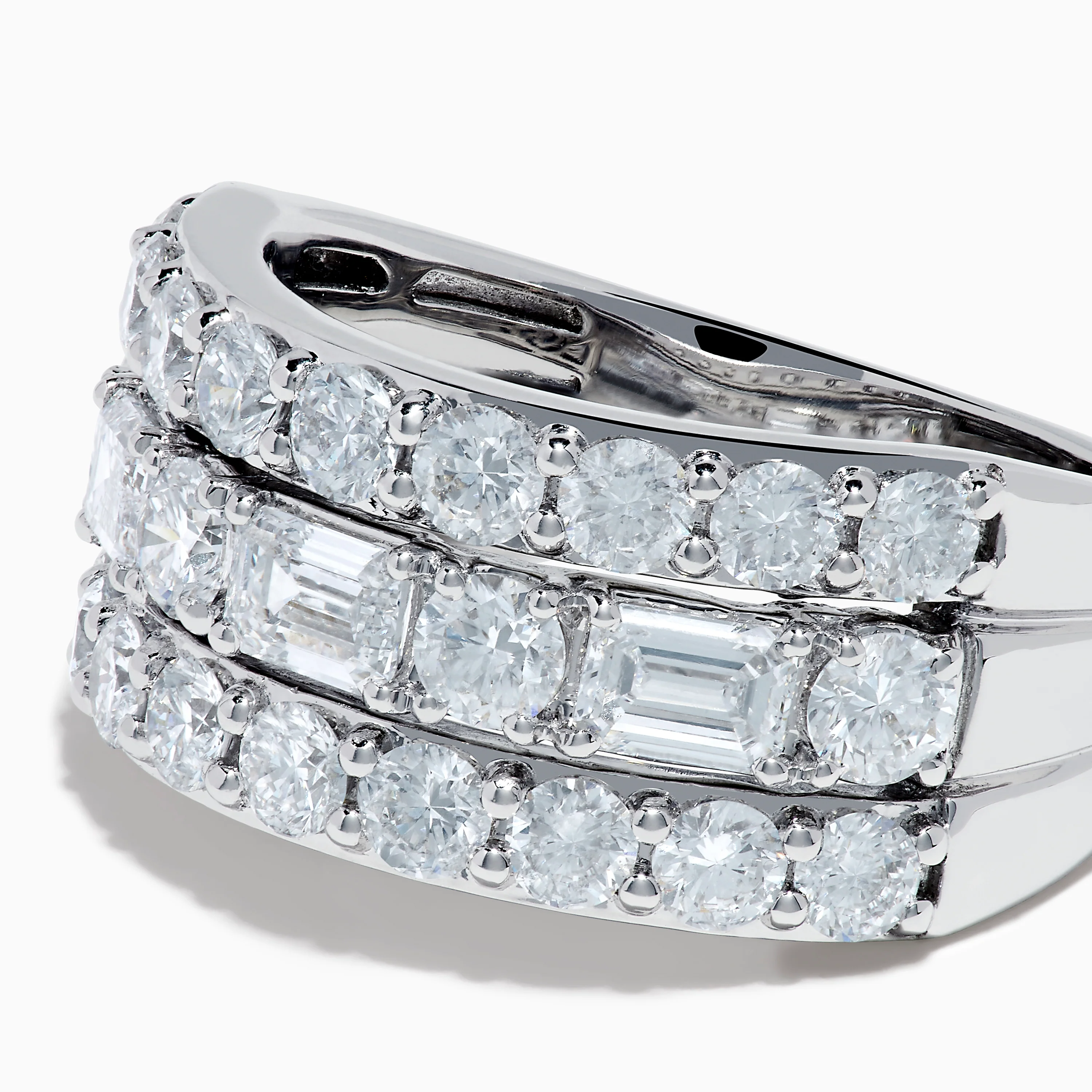 Lab Grown Multi Shape Diamond Wide Band in 14K White Gold - Image 2