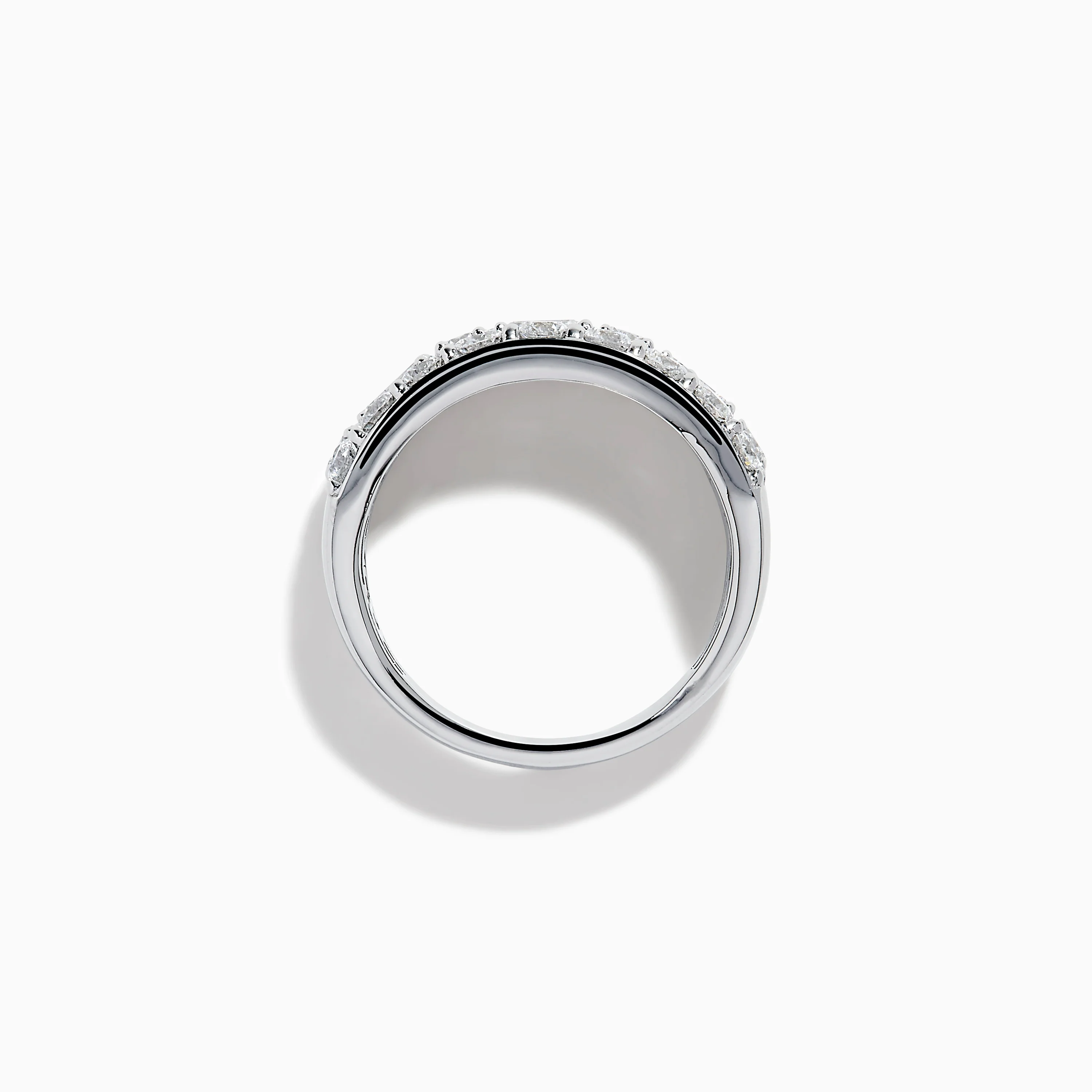 Lab Grown Multi Shape Diamond Wide Band in 14K White Gold - Image 3