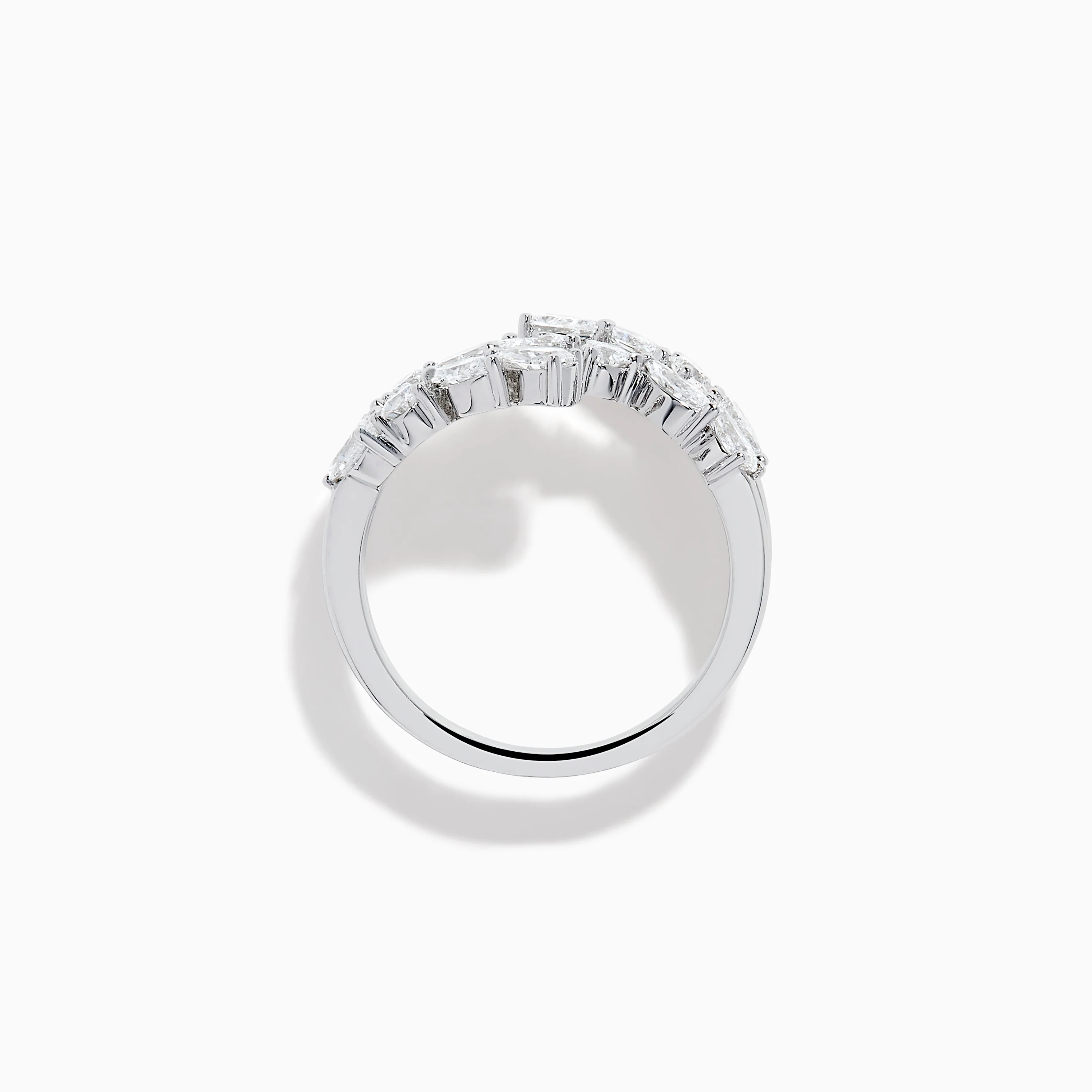 Lab Grown Multi Shaped Diamond 1.23ct Wrap Ring in 14K White Gold - Image 3