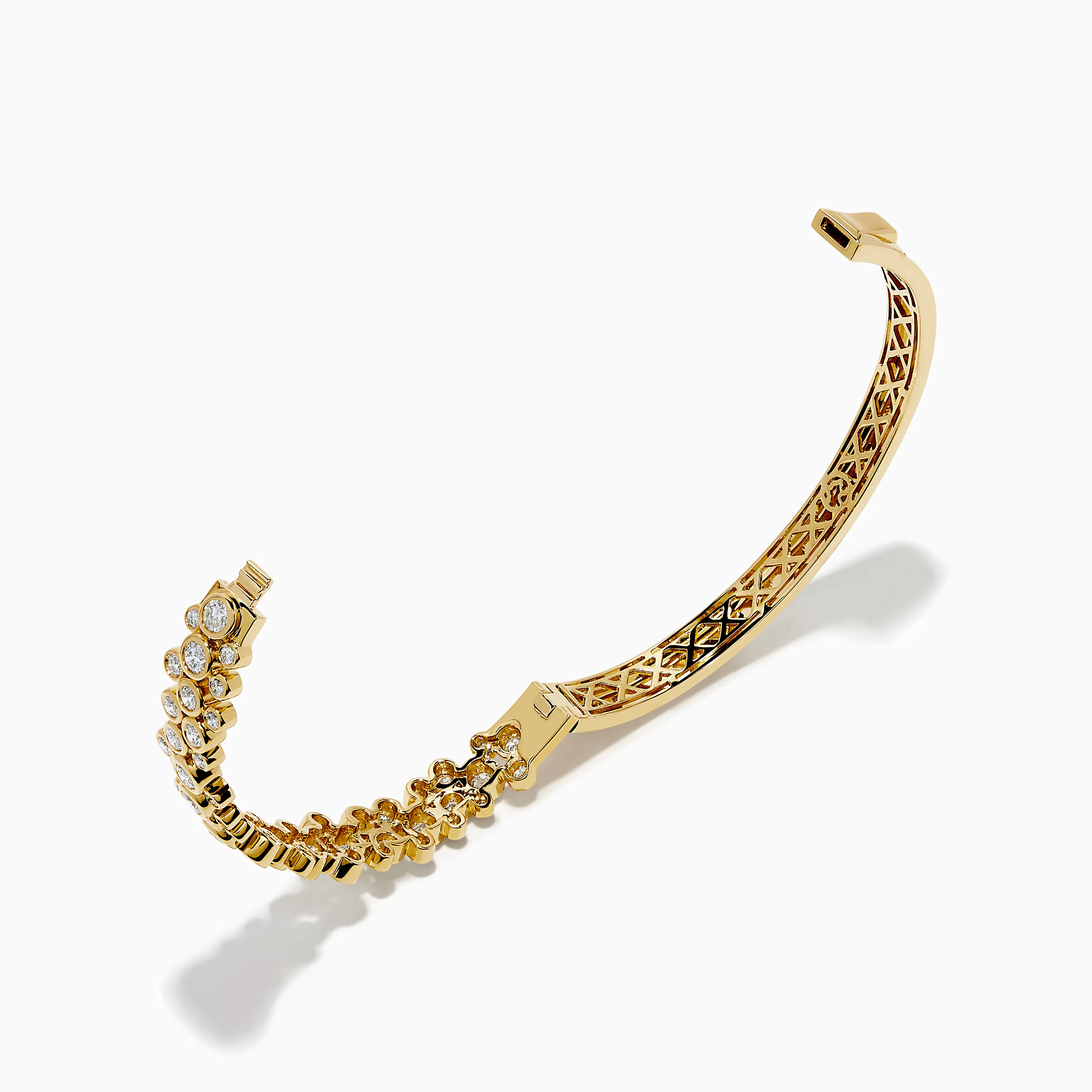 Lab Grown Round Diamond 2.88ct Bubble Bangle in 14K Yellow Gold - Image 2