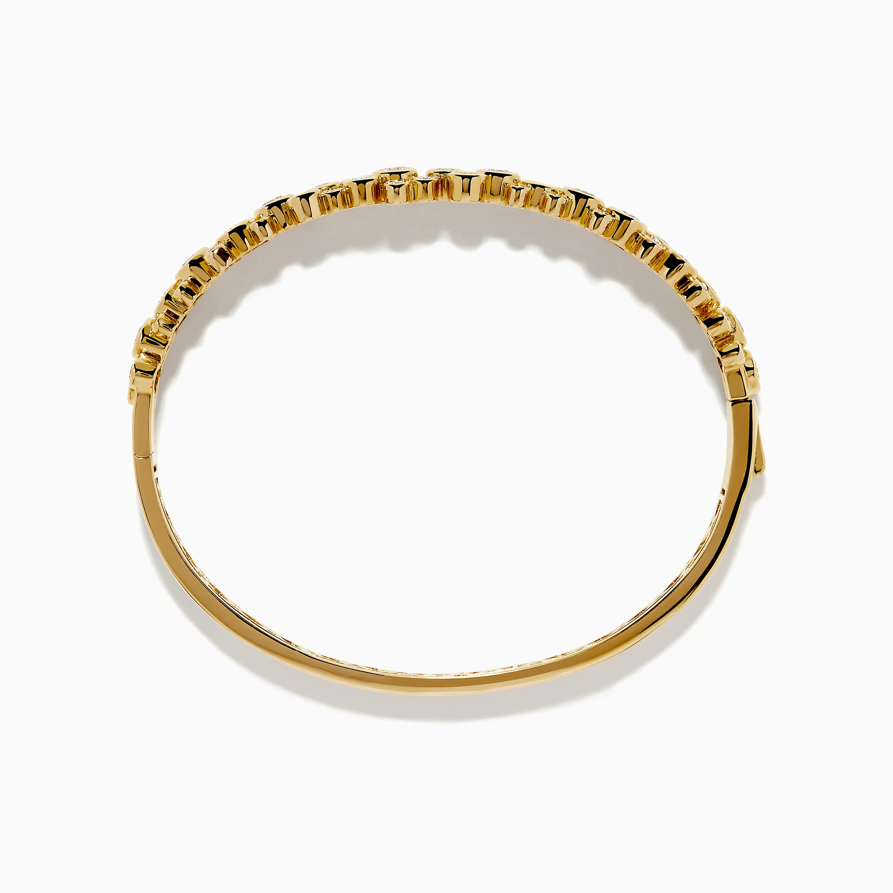 Lab Grown Round Diamond 2.88ct Bubble Bangle in 14K Yellow Gold - Image 3