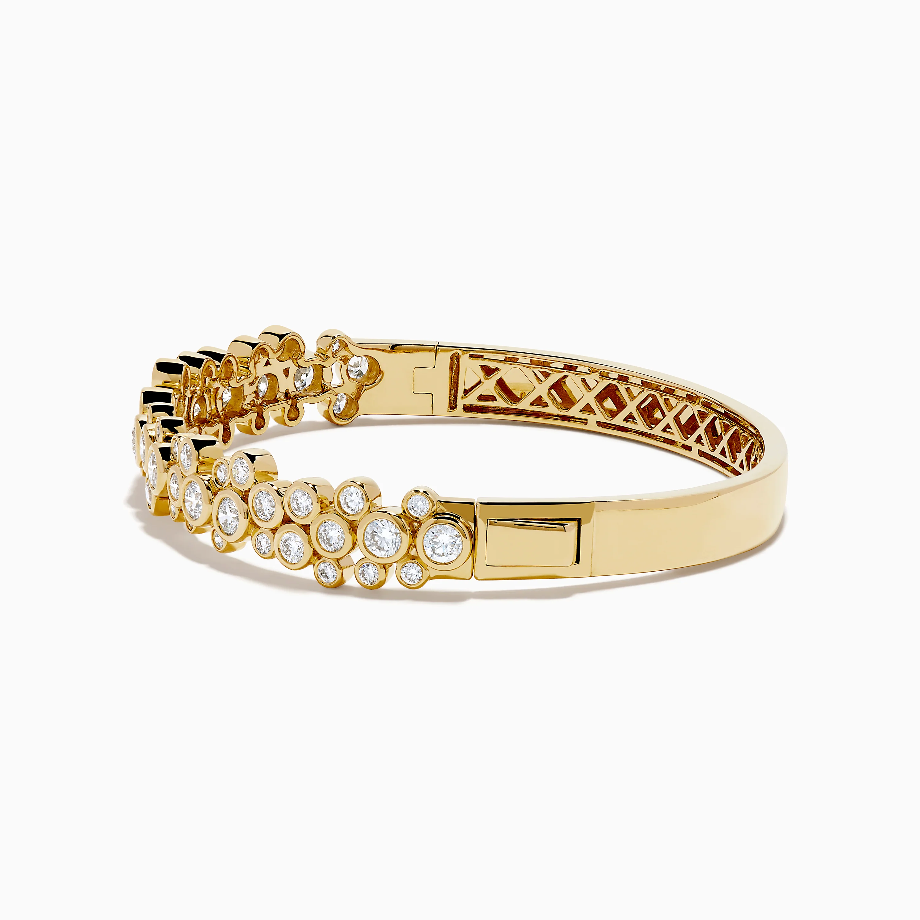 Lab Grown Round Diamond 2.88ct Bubble Bangle in 14K Yellow Gold - Image 4