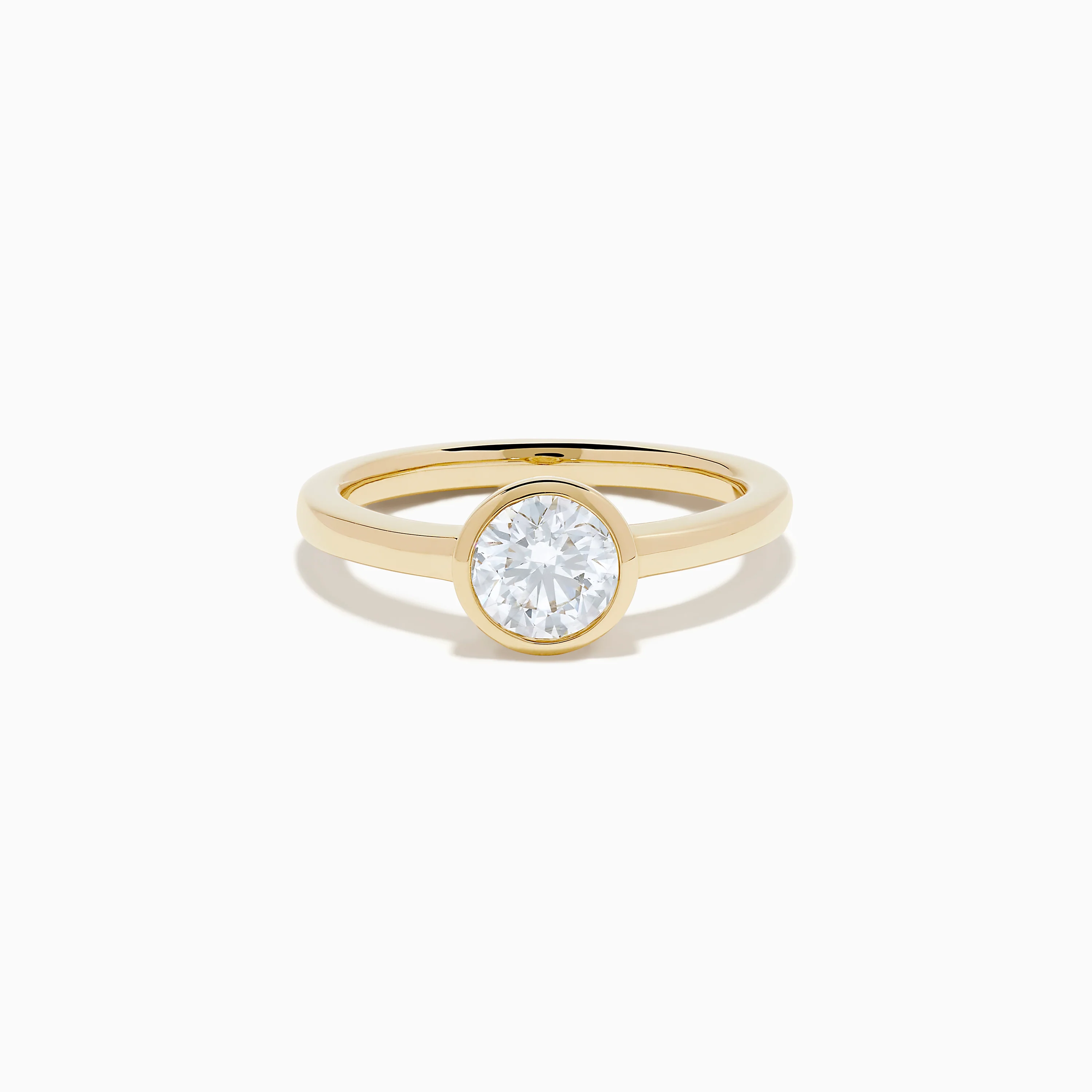 Lab Grown Round Diamond Bezel Ring in 14K Yellow Gold