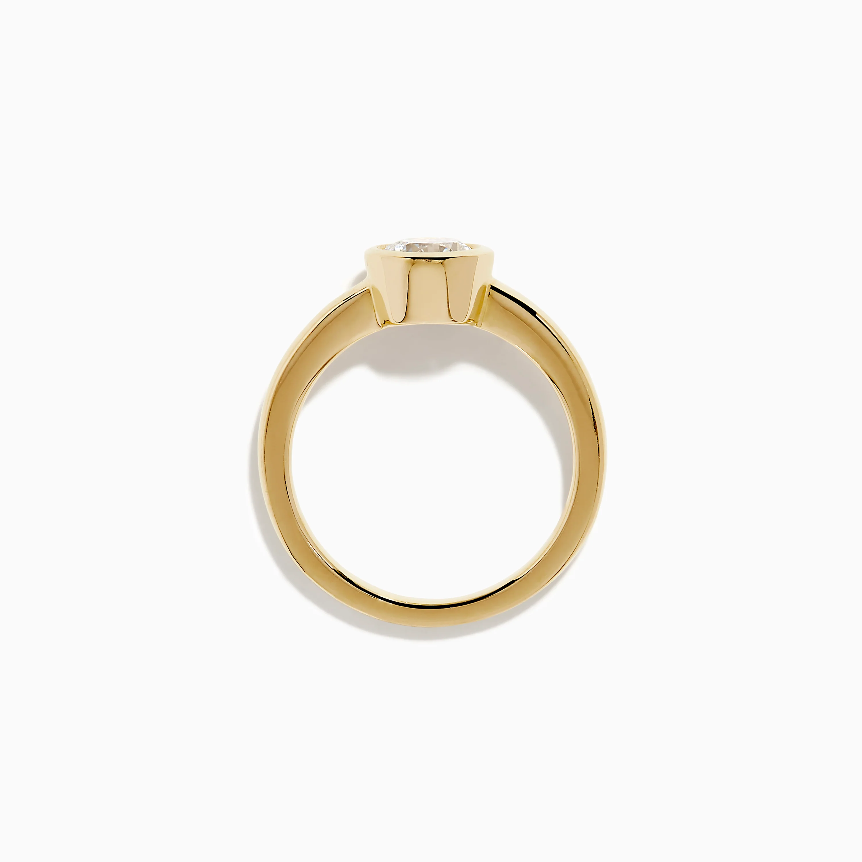 Lab Grown Round Diamond Bezel Ring in 14K Yellow Gold - Image 3
