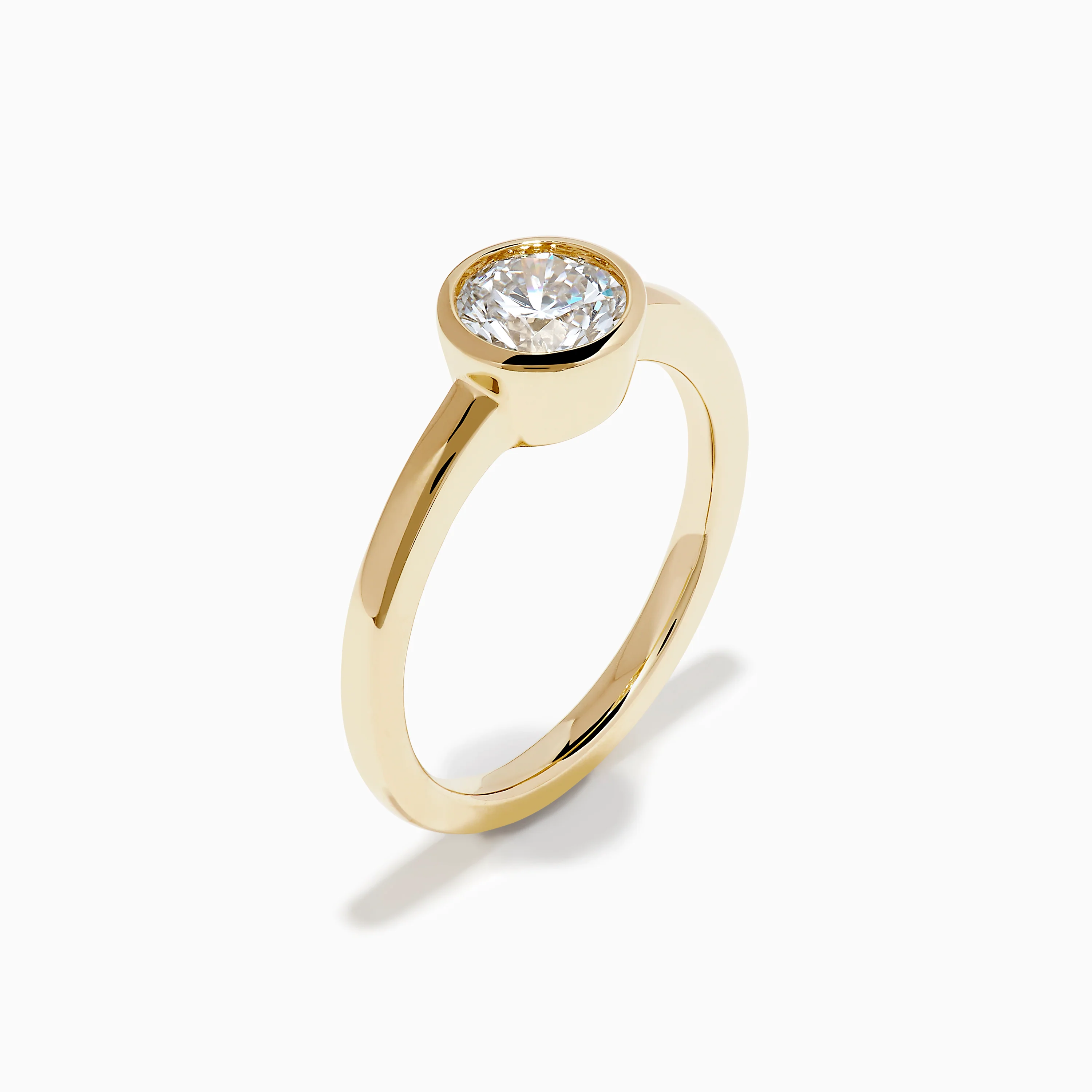 Lab Grown Round Diamond Bezel Ring in 14K Yellow Gold - Image 4