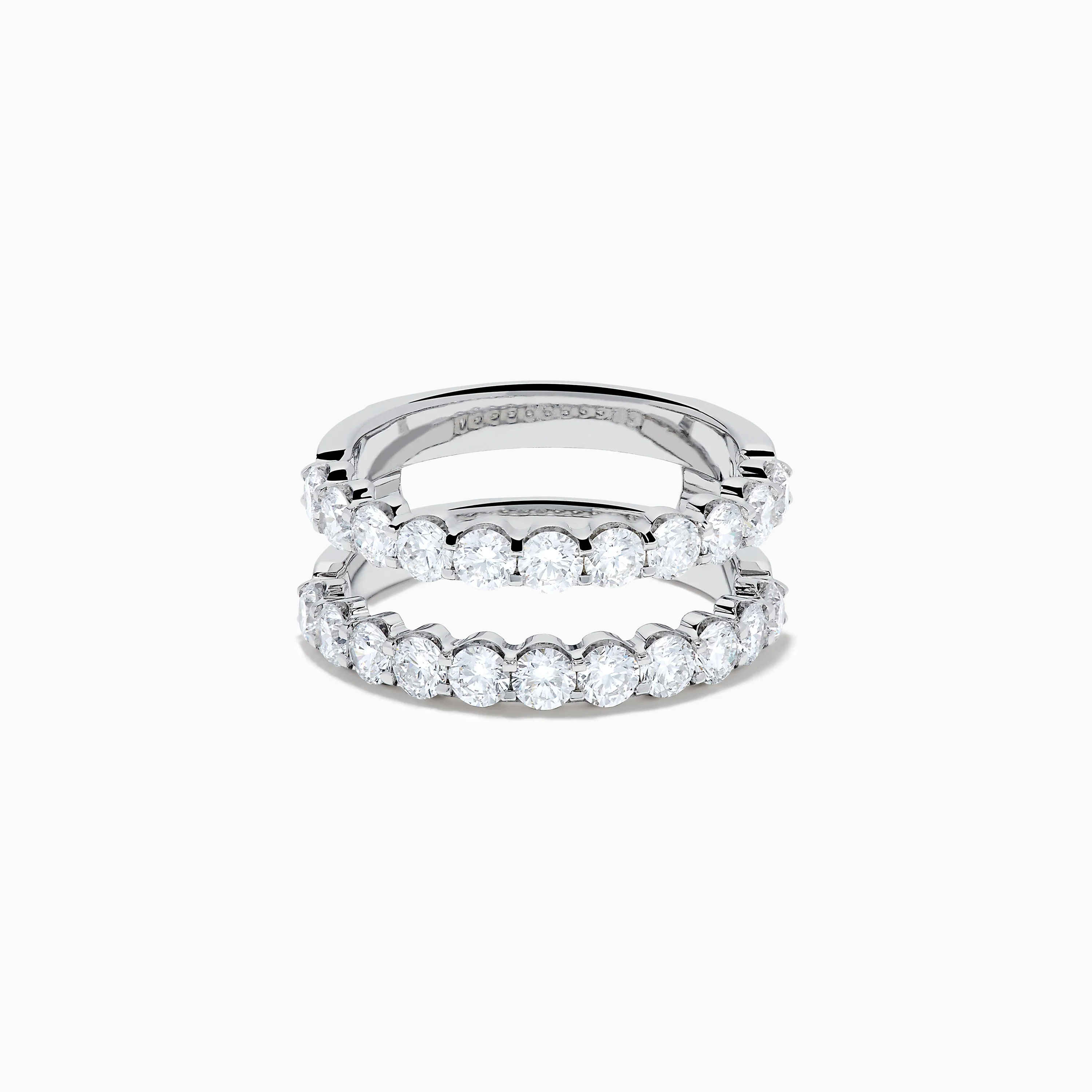Lab Grown Round Diamond Jacket Band Ring in 14K White Gold