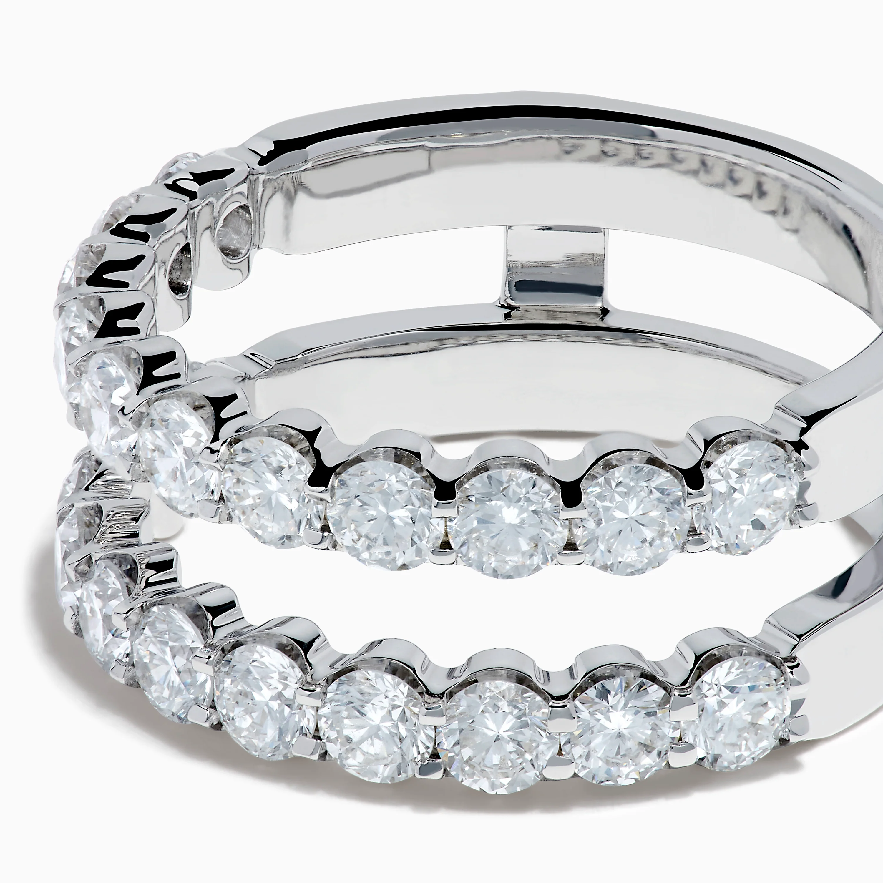 Lab Grown Round Diamond Jacket Band Ring in 14K White Gold - Image 2