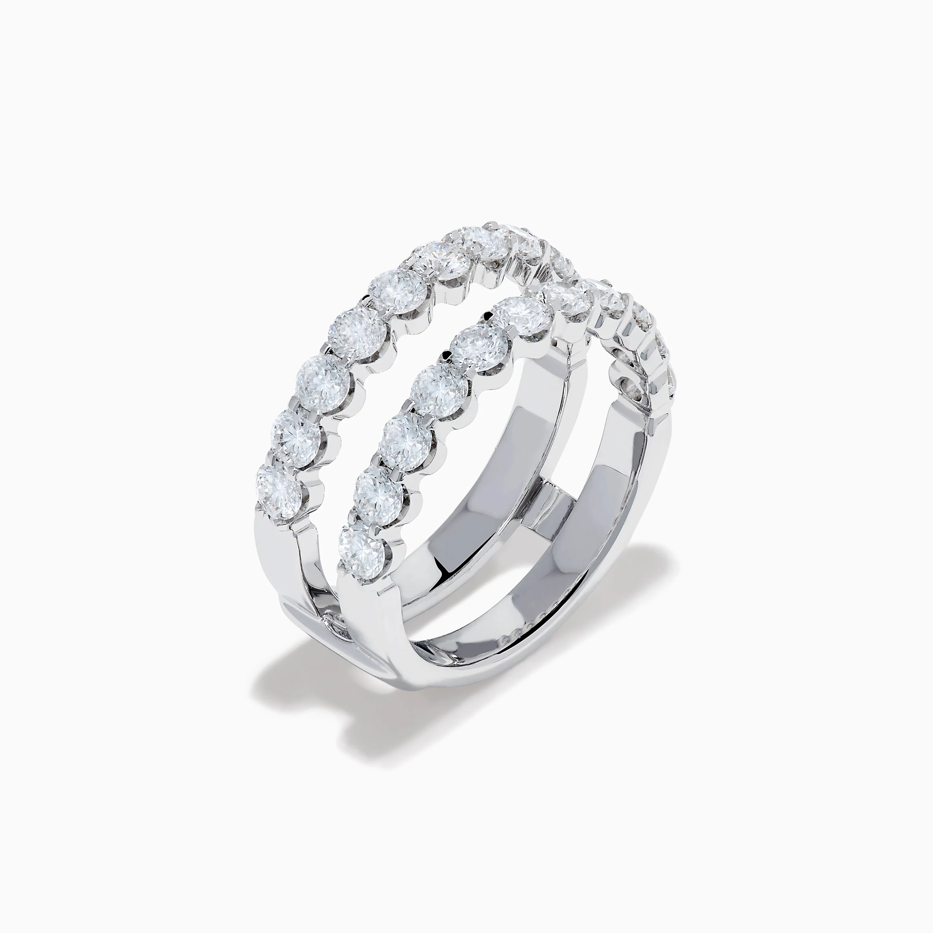 Lab Grown Round Diamond Jacket Band Ring in 14K White Gold - Image 4