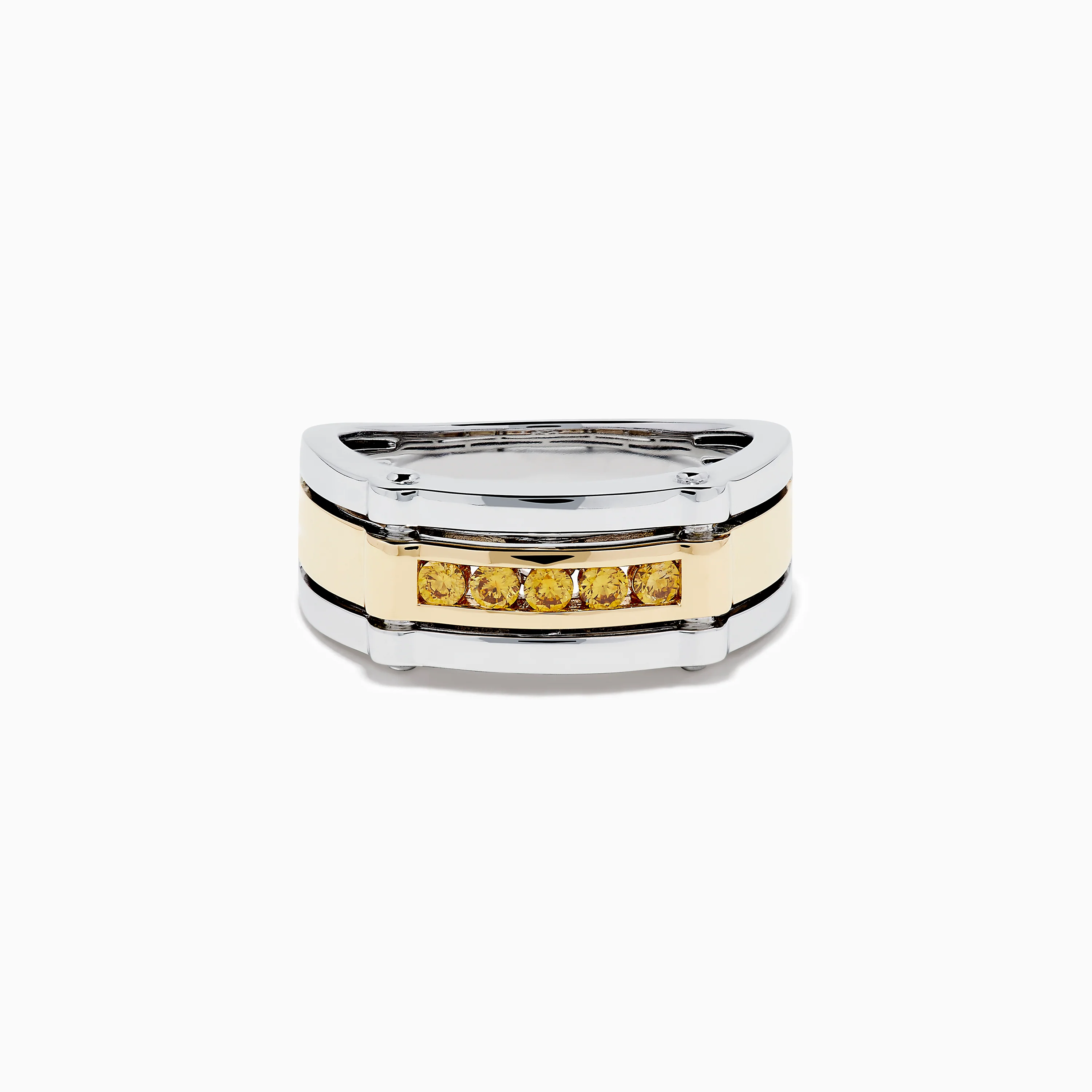 Men's 14K Two Tone Gold Yellow Diamond Ring