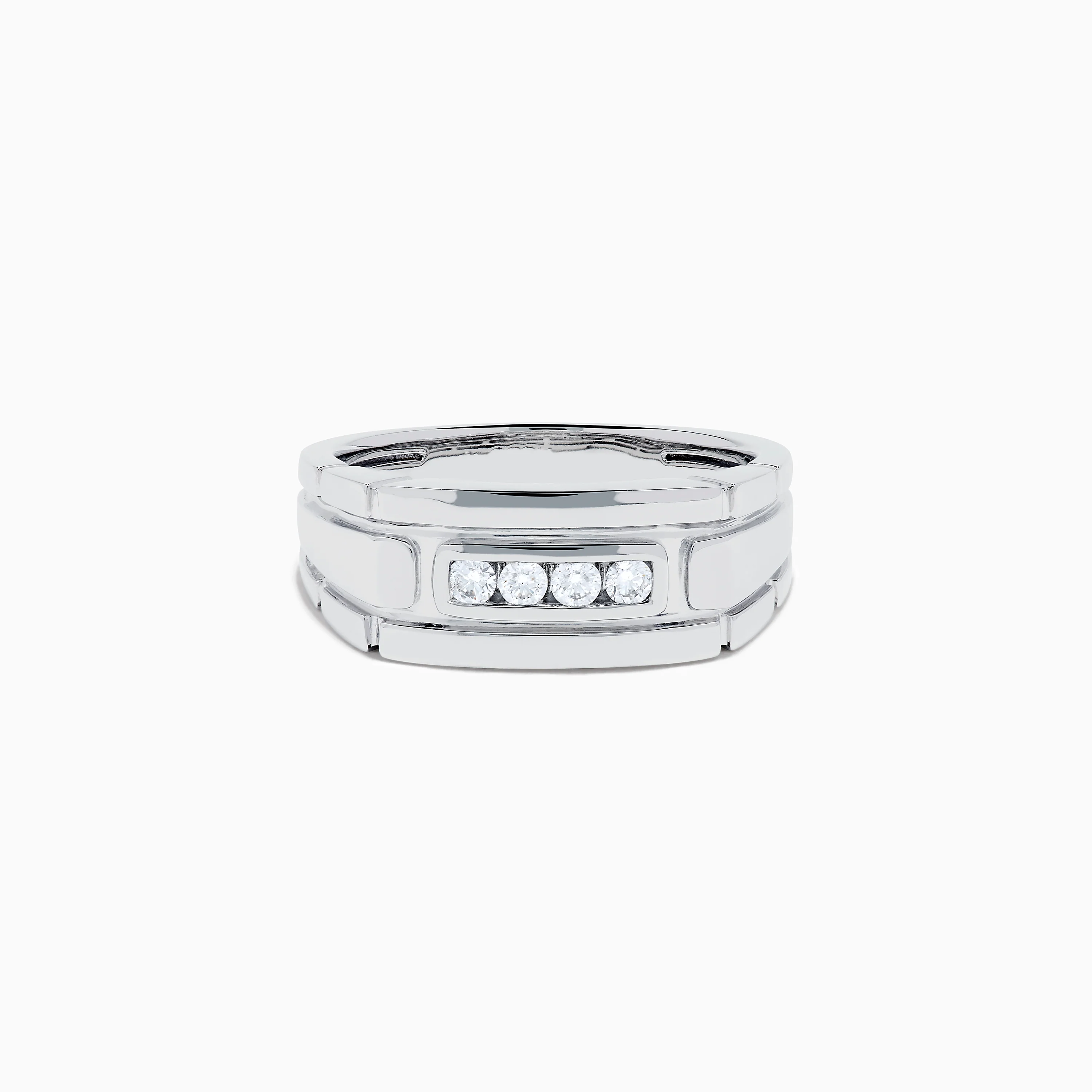 Men's 14K White Gold Diamond Channel Set Ring