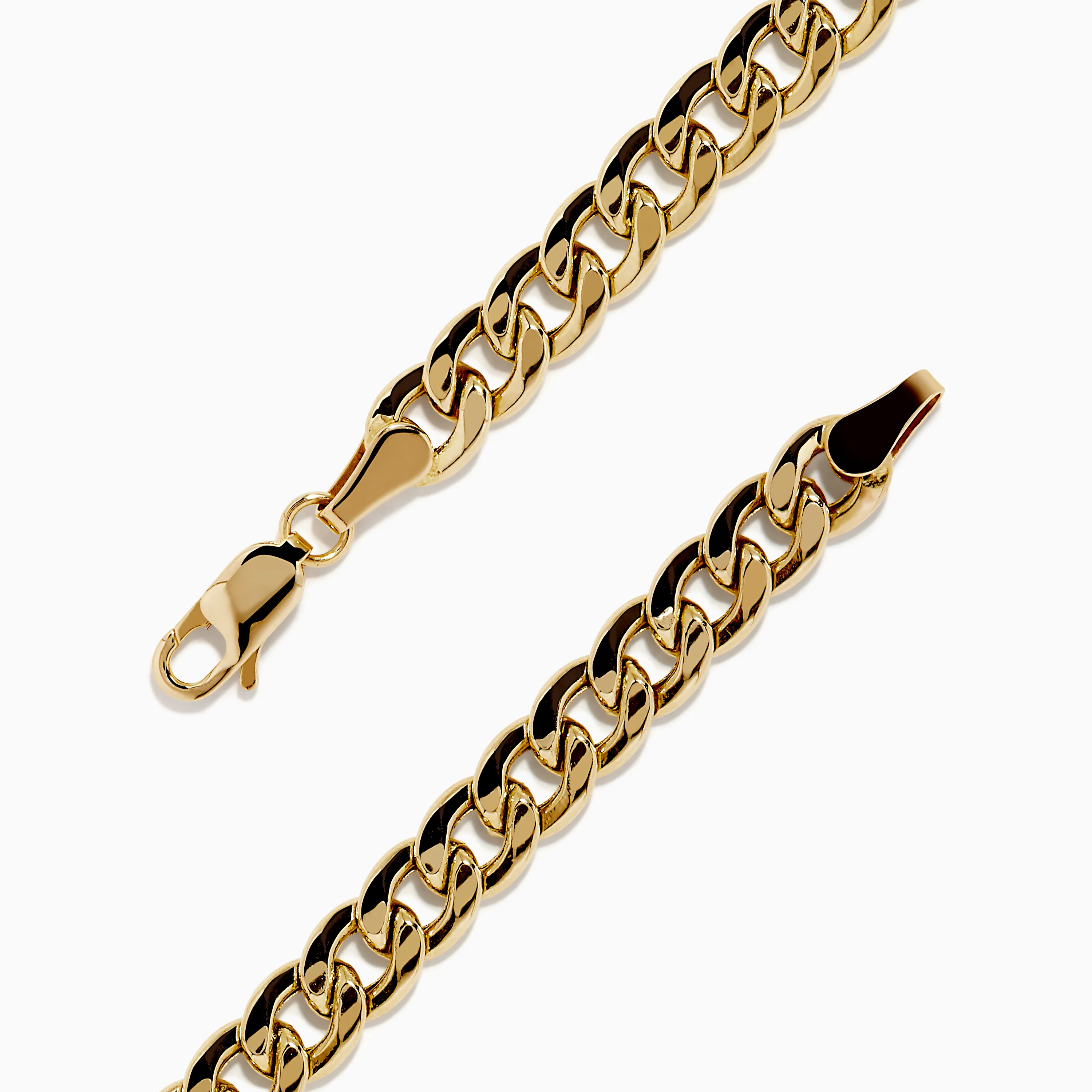 Men's 14K Yellow Gold and Diamond Cuban Link Chain Bracelet - Image 4