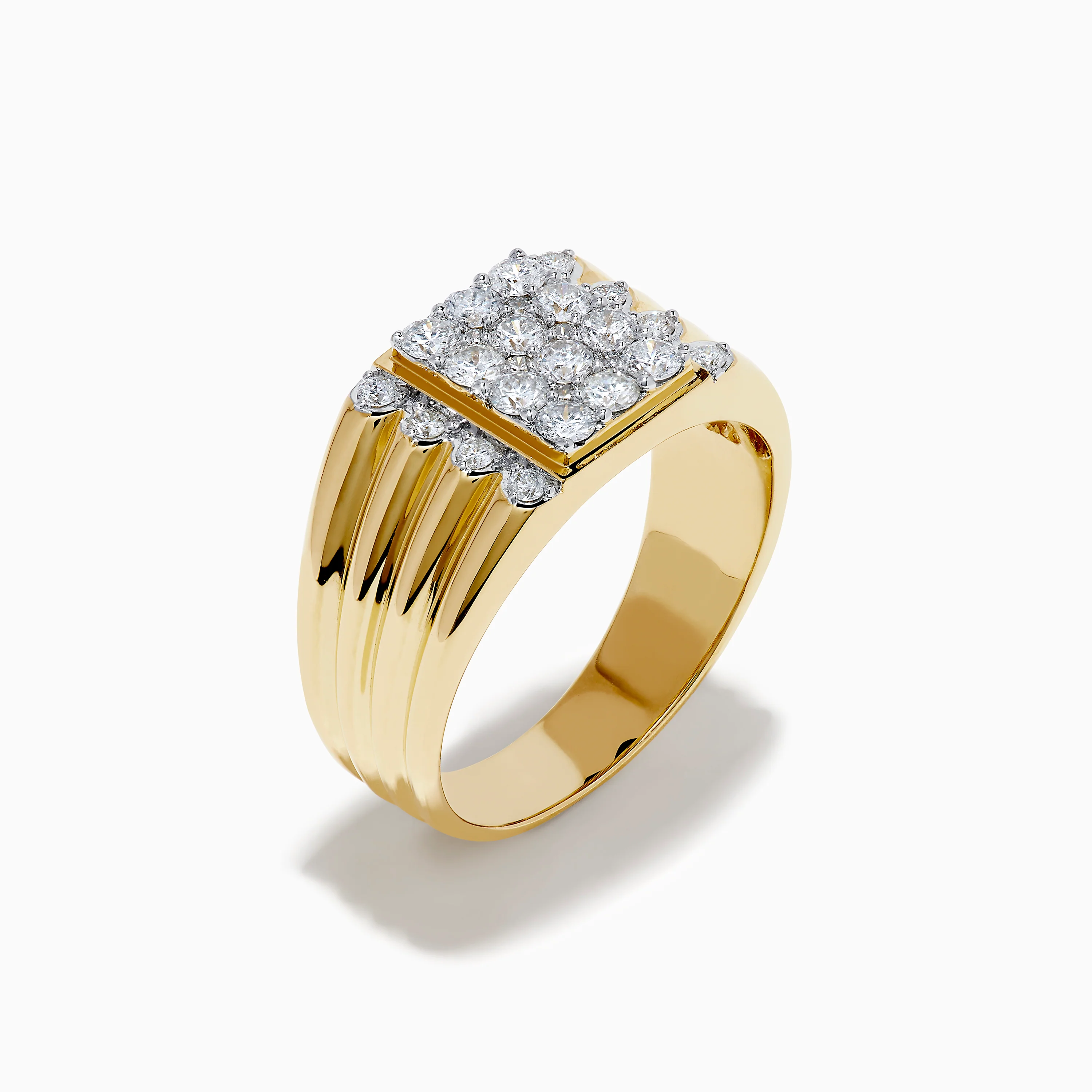 Men's 14K Yellow Gold Diamond Cluster Ring - Image 4