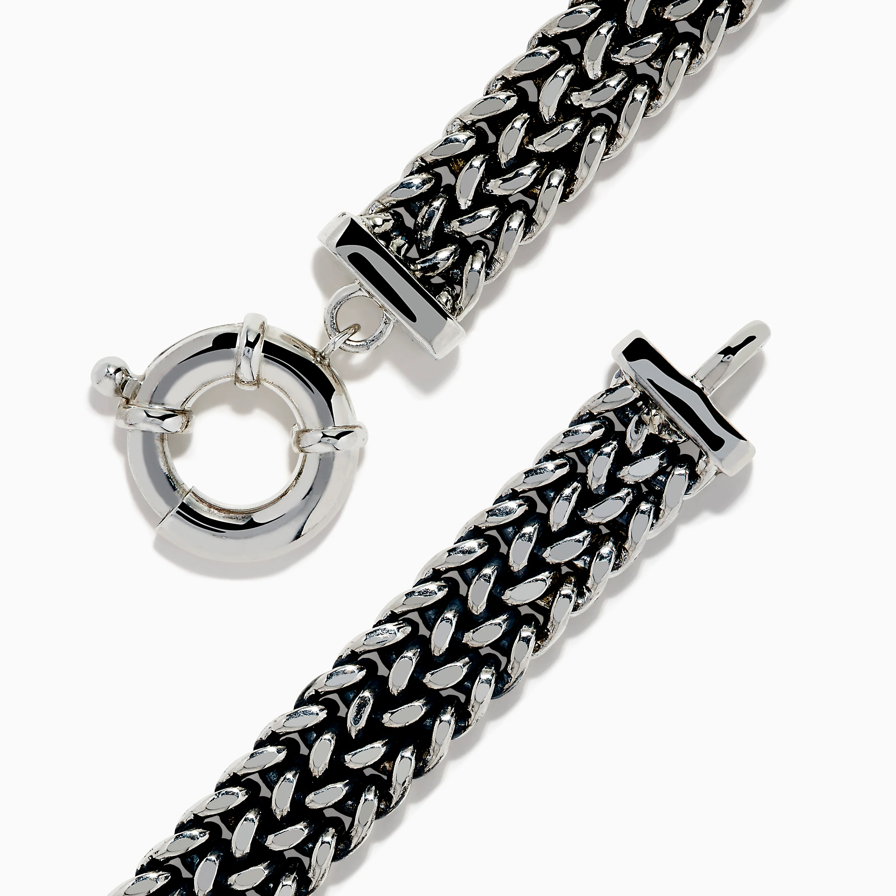 Men's 925 Sterling Silver Black Spinel Chain-Link Bracelet - Image 4