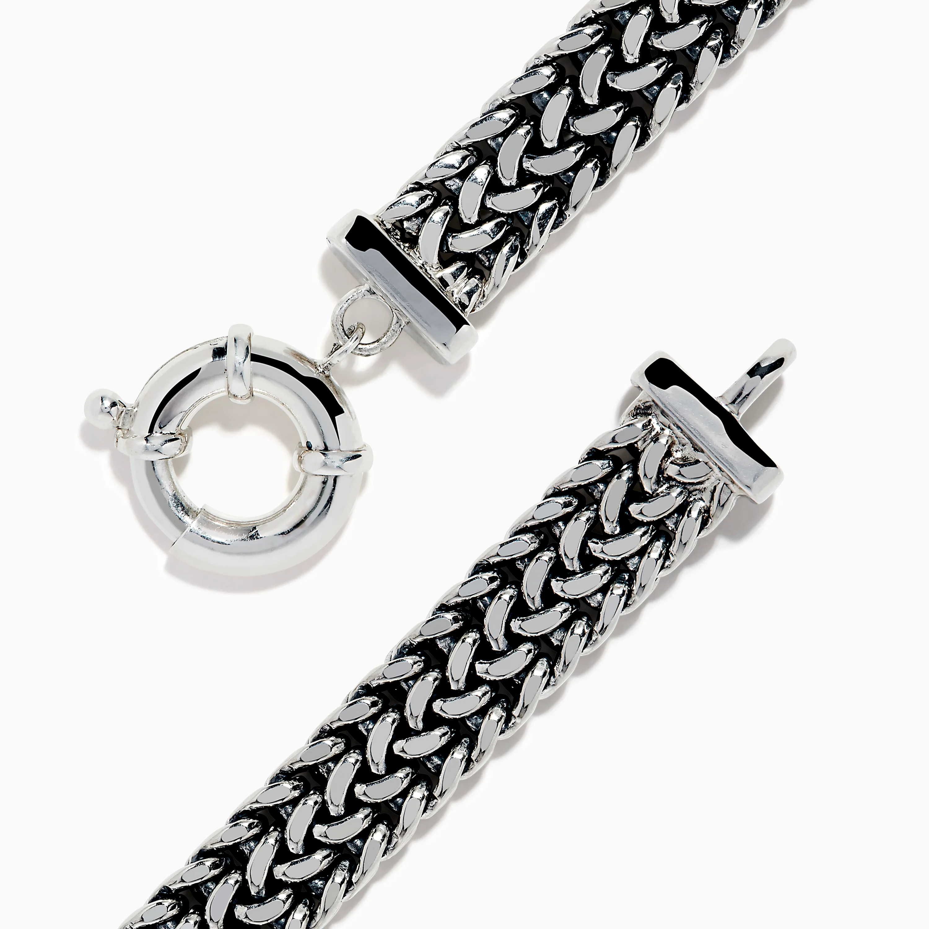 Men's 925 Sterling Silver Chain-Link Diamond Bracelet - Image 4