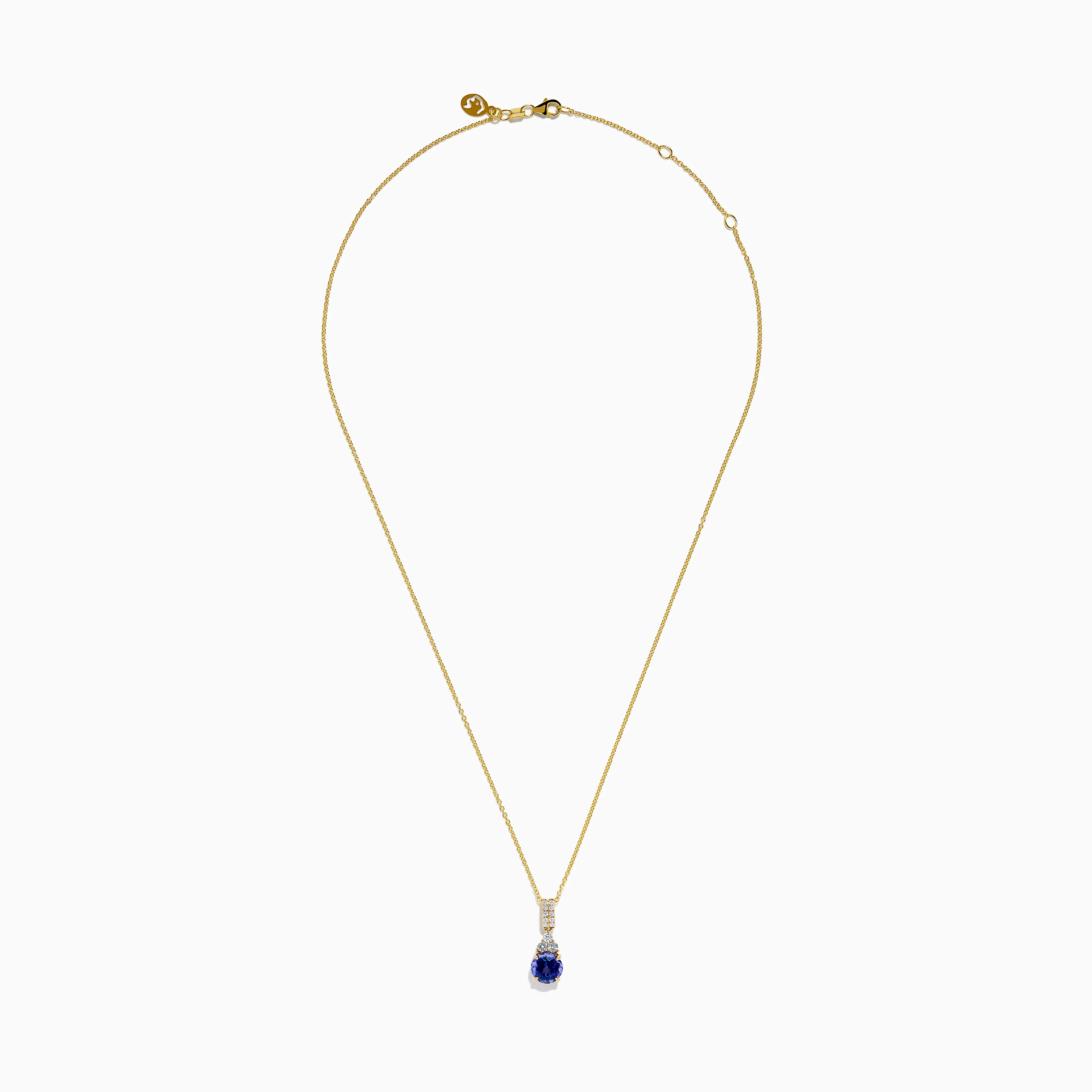 Nahla 14K Yellow Gold Tanzanite and Diamond Pendant - Image 3