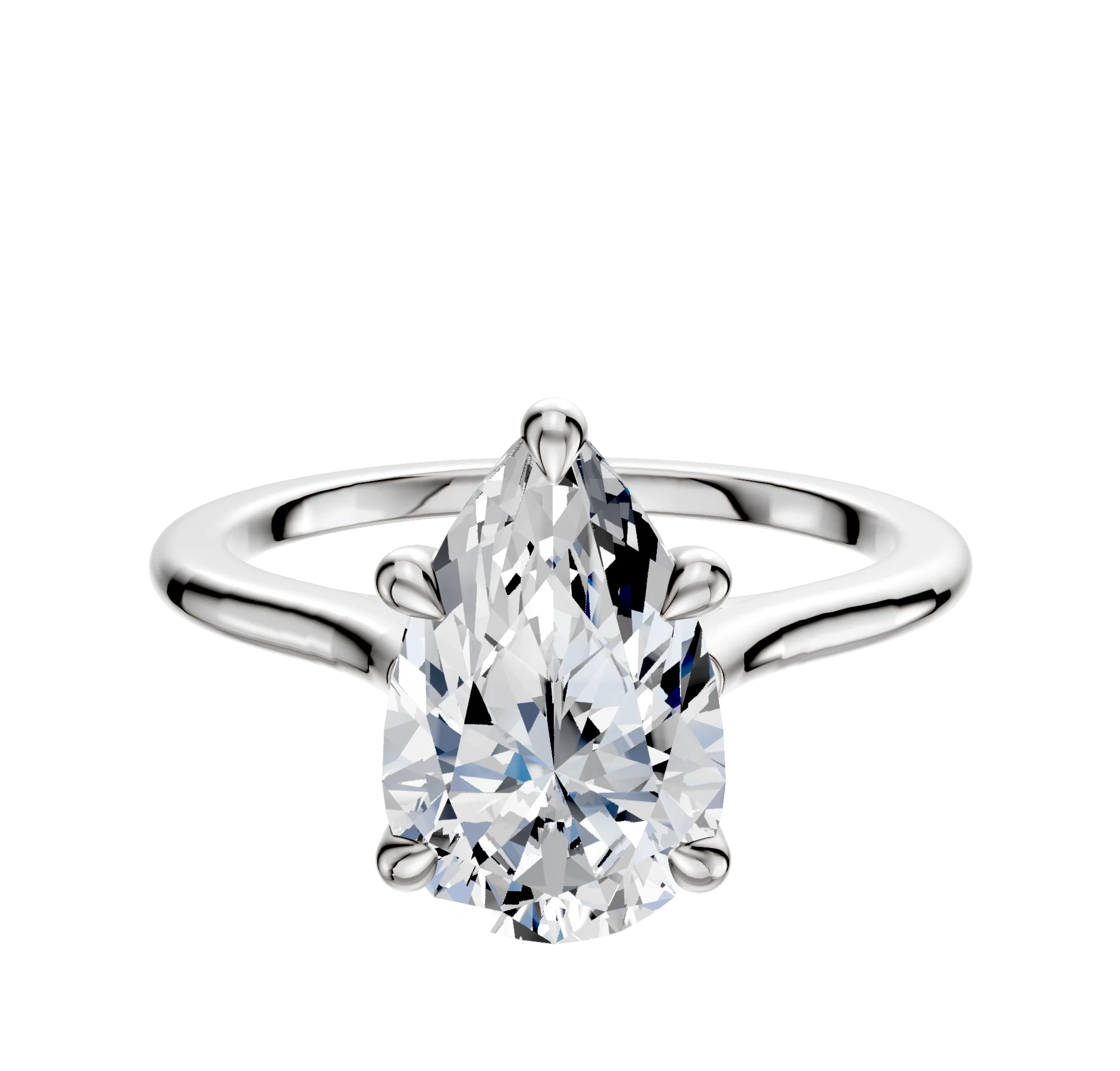 Platinum 4 Prong Basket Cathedral Dome 1.5mm Engagement Ring