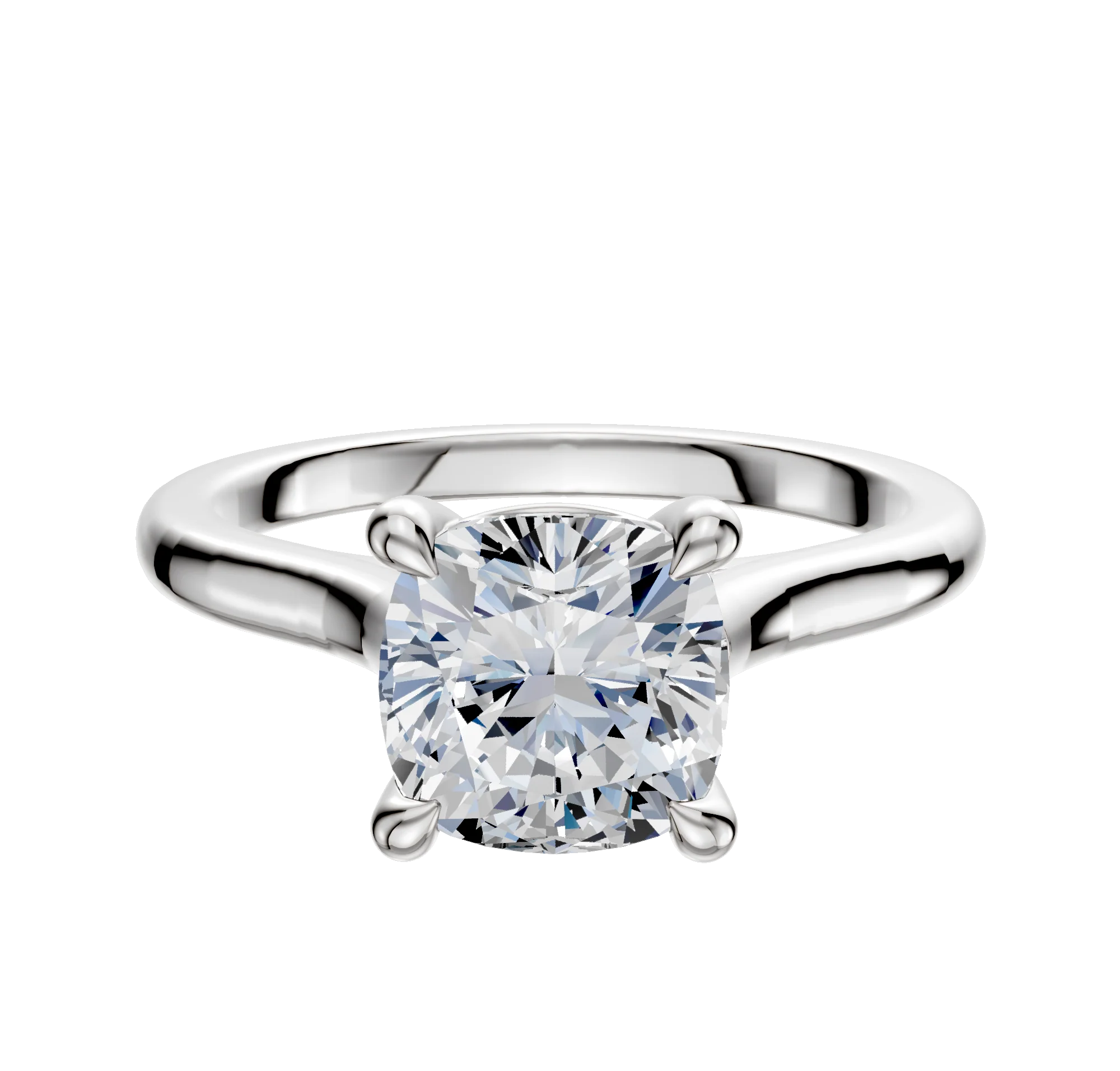 Platinum 4 Prong Basket Cathedral Dome 2.0mm Engagement Ring
