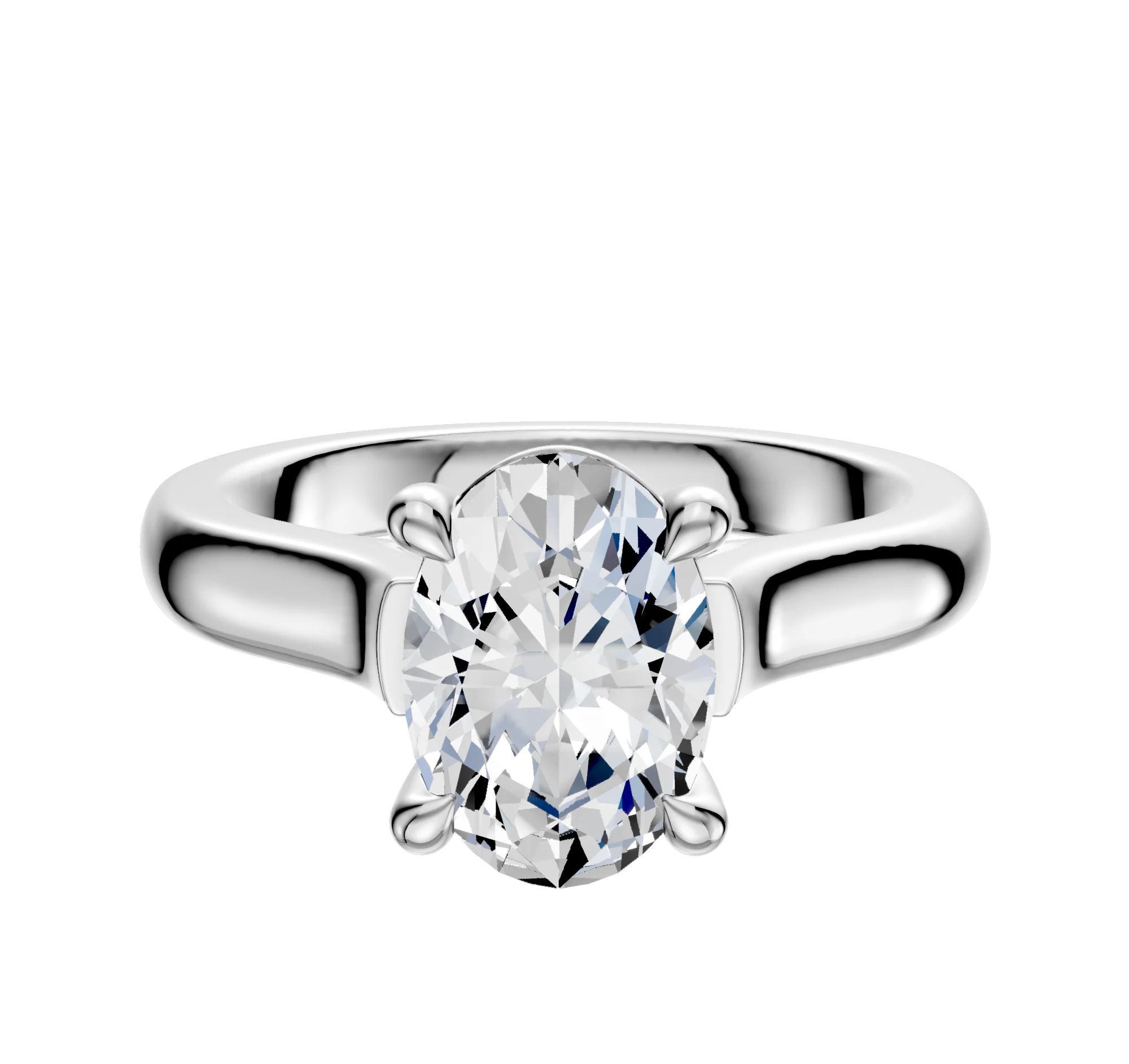 Platinum 4 Prong Basket Cathedral Dome 3.0mm Engagement Ring