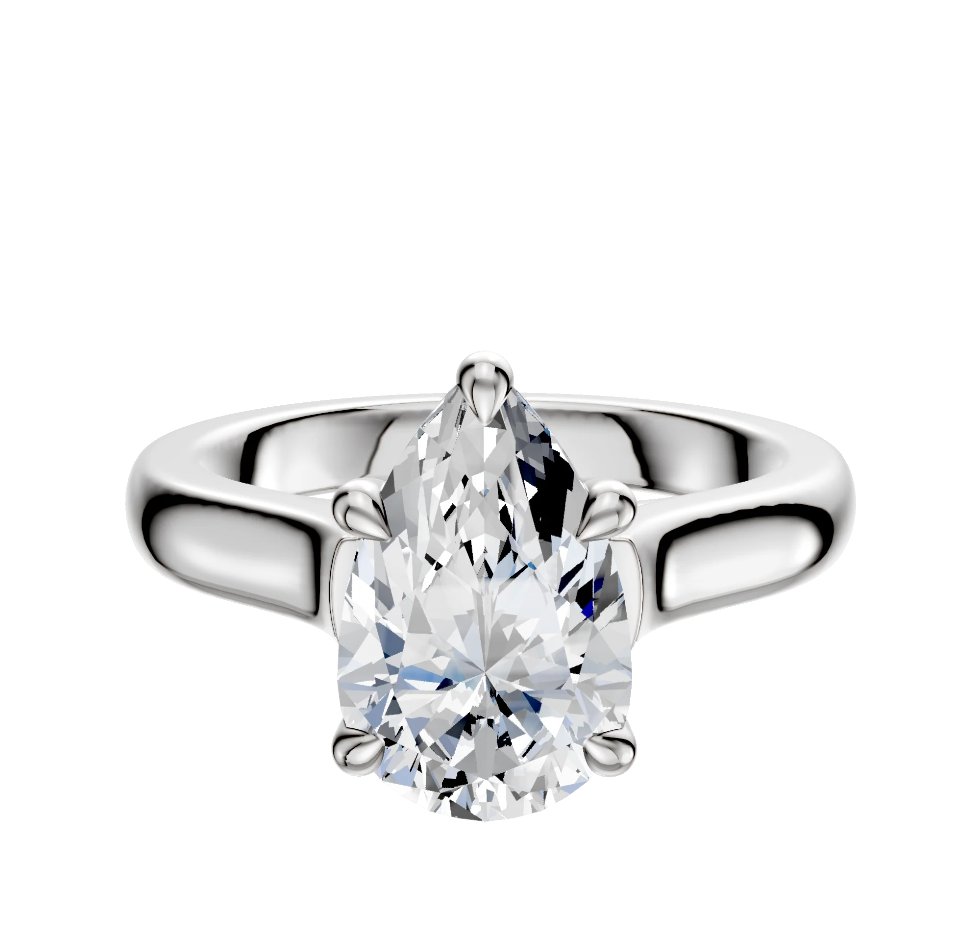 Platinum 4 Prong Basket Cathedral Dome 3.0mm Engagement Ring