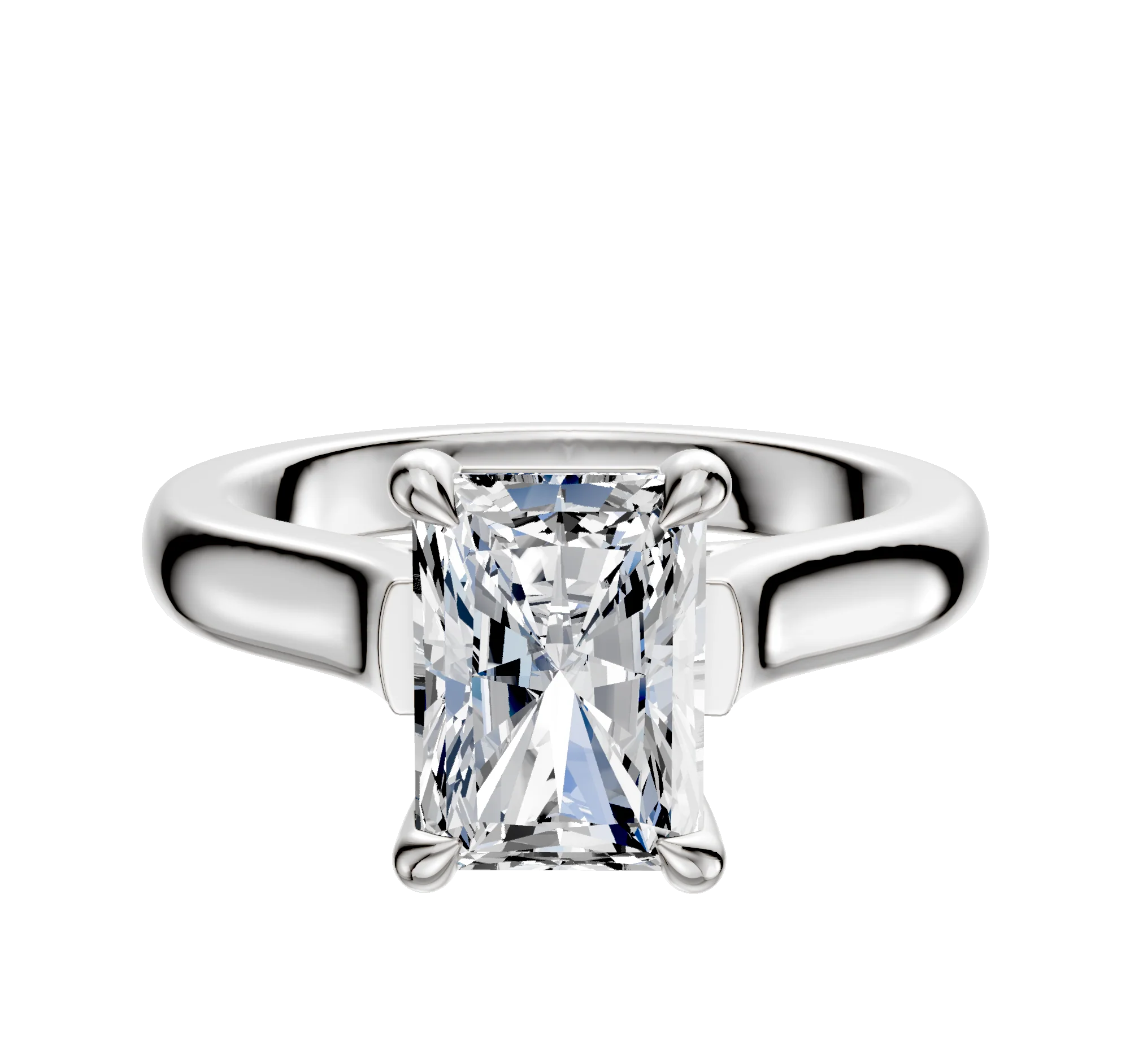 Platinum 4 Prong Basket Cathedral Dome 3.0mm Engagement Ring