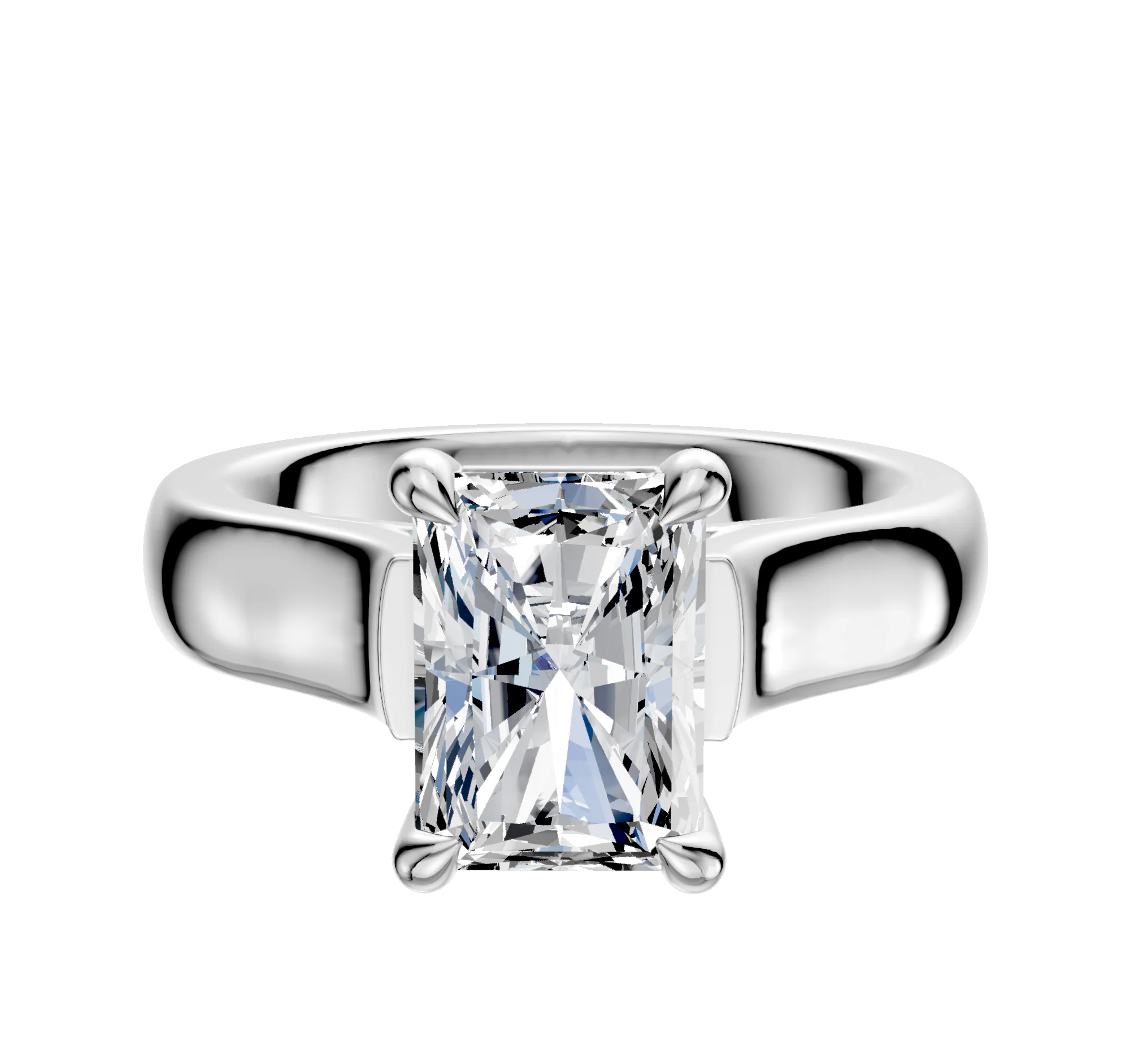Platinum 4 Prong Basket Cathedral Dome 4.0mm Engagement Ring