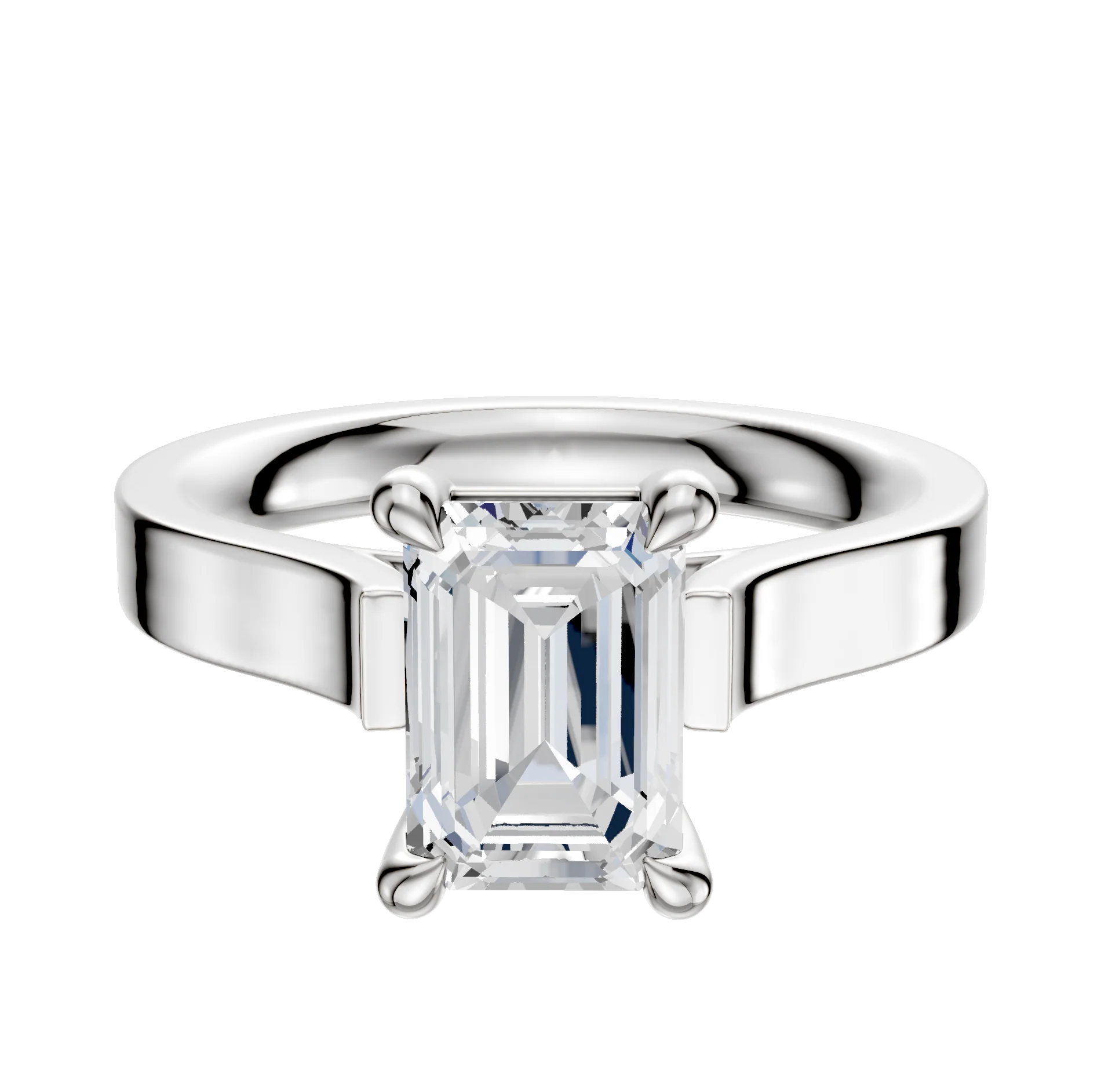 Platinum 4 Prong Basket Cathedral Flat 3.0mm Engagement Ring
