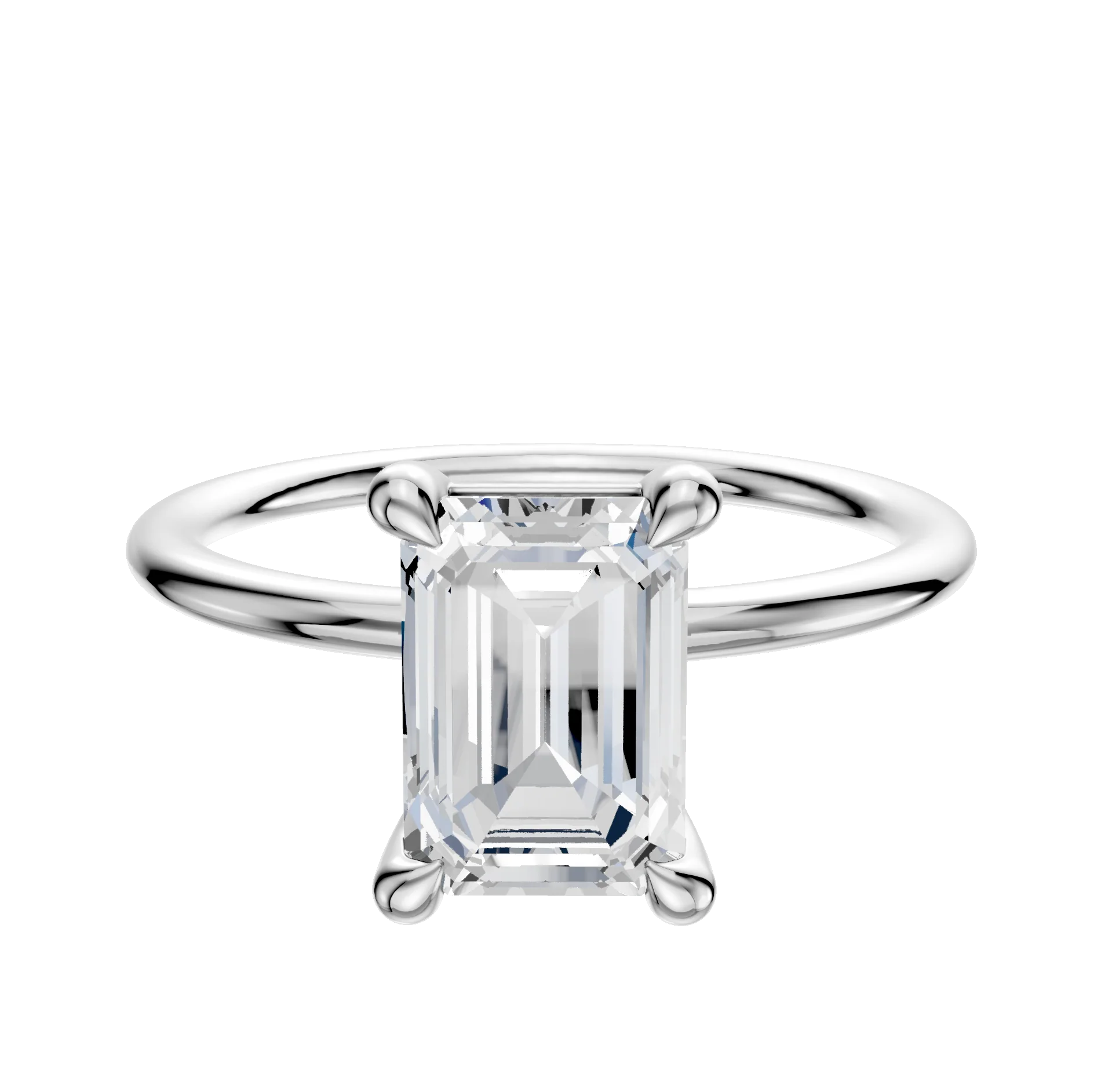 Platinum 4 Prong Basket Classic Dome 1.5mm Engagement Ring
