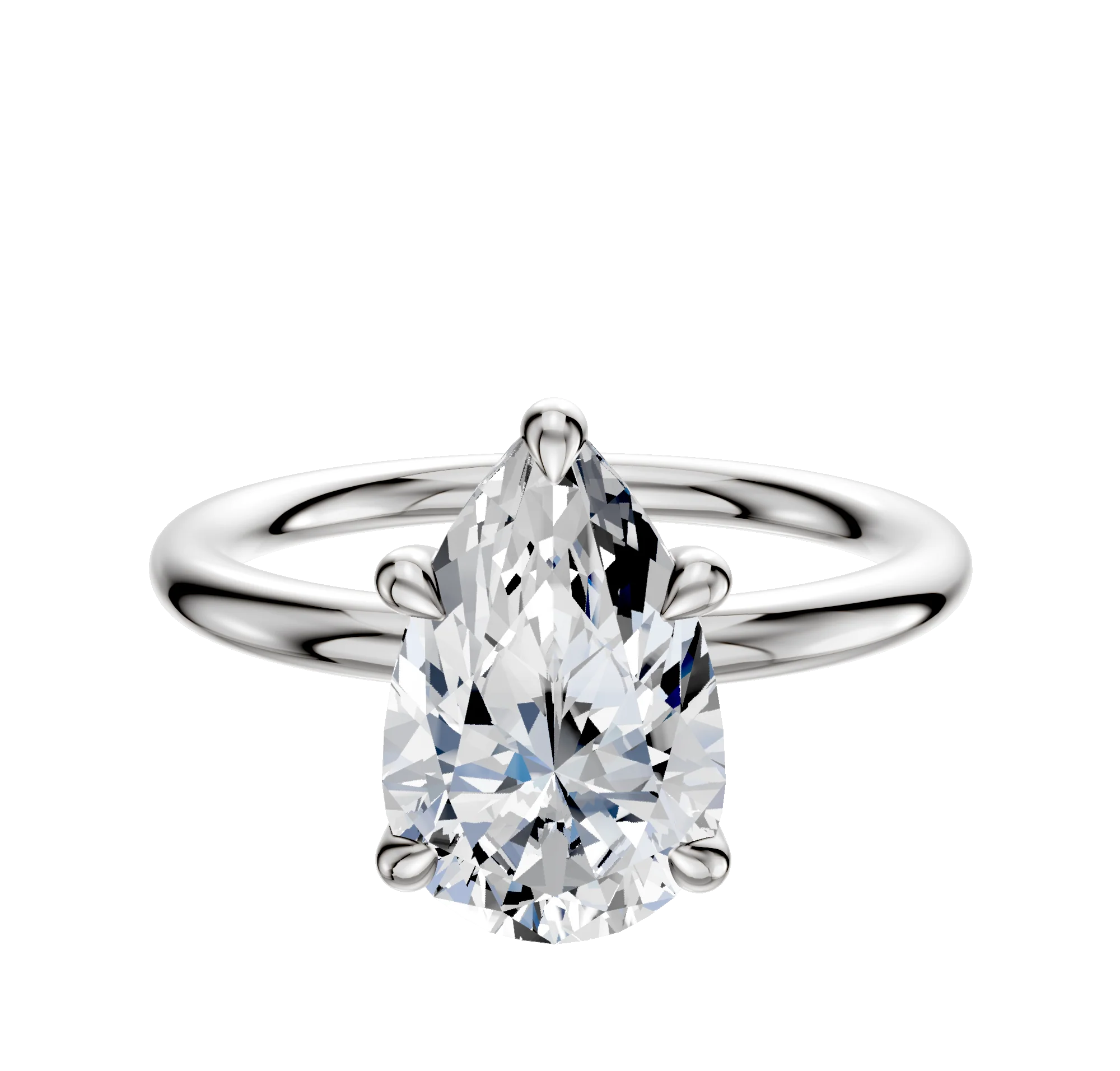 Platinum 4 Prong Basket Classic Dome 2.0mm Engagement Ring