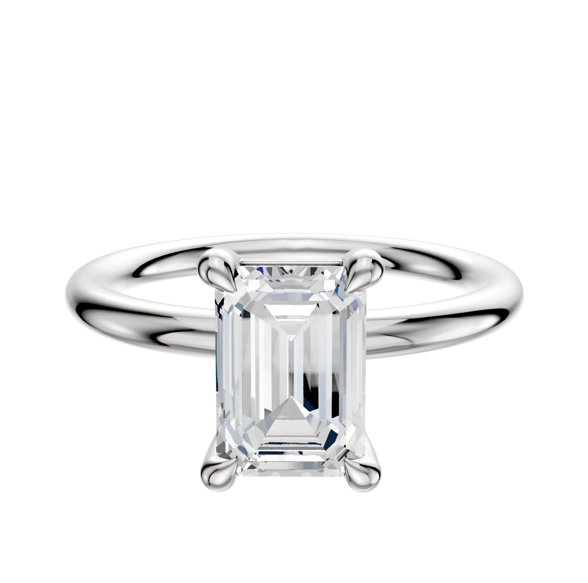 Platinum 4 Prong Basket Classic Dome 2.0mm Engagement Ring