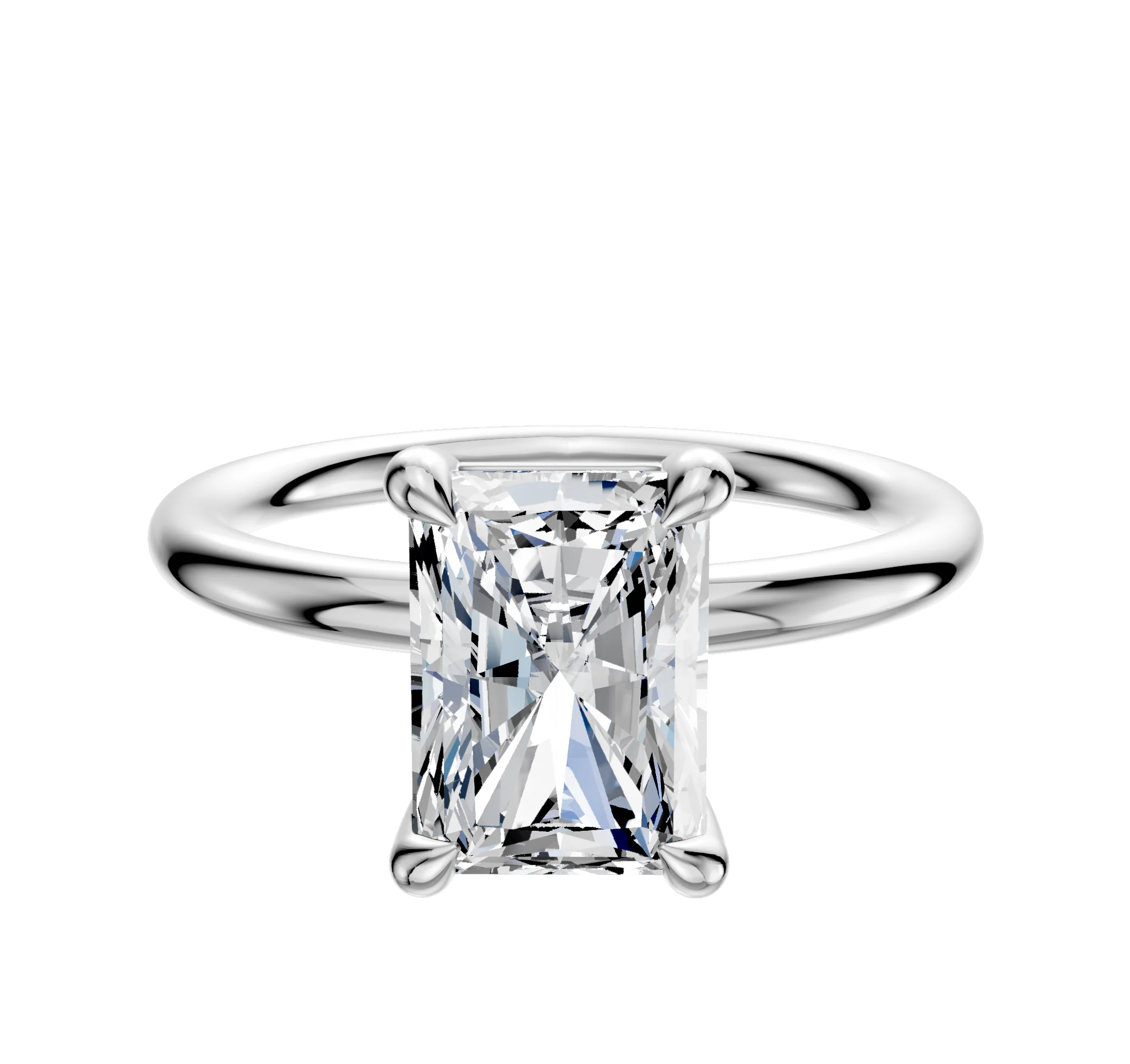 Platinum 4 Prong Basket Classic Dome 2.0mm Engagement Ring