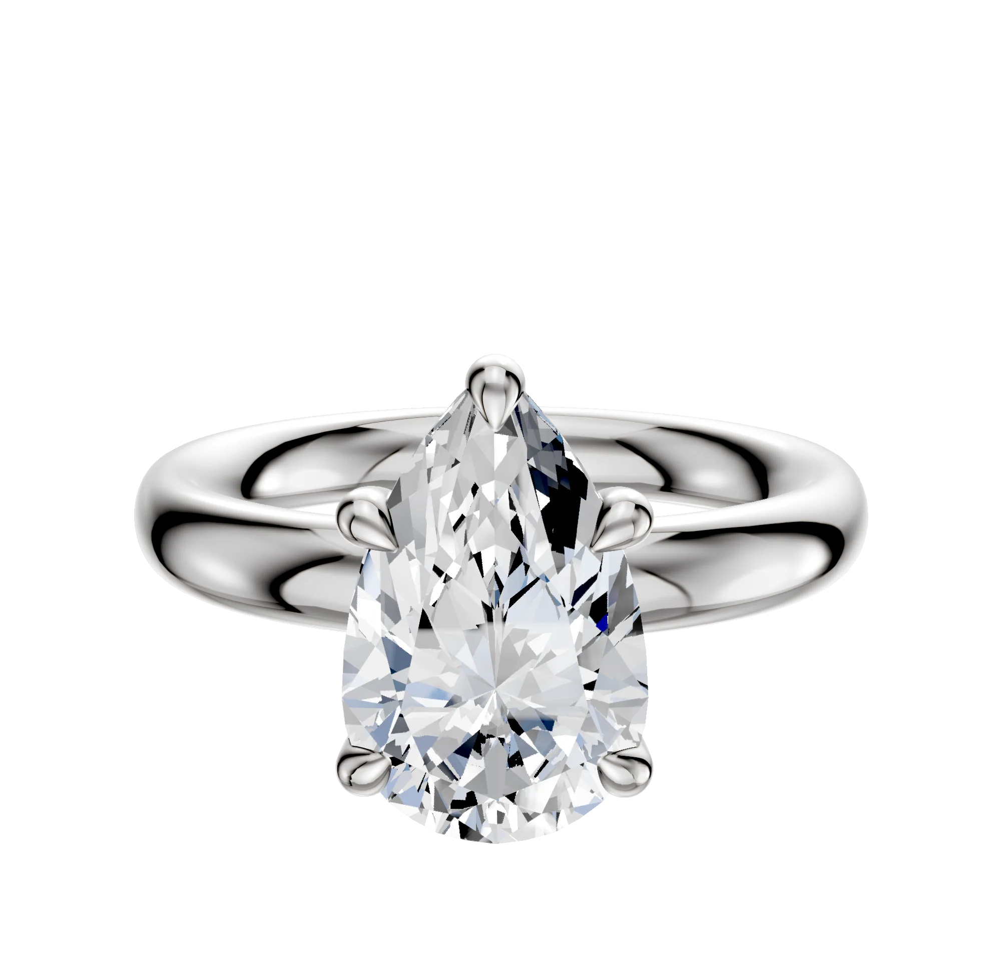 Platinum 4 Prong Basket Classic Dome 3.0mm Engagement Ring