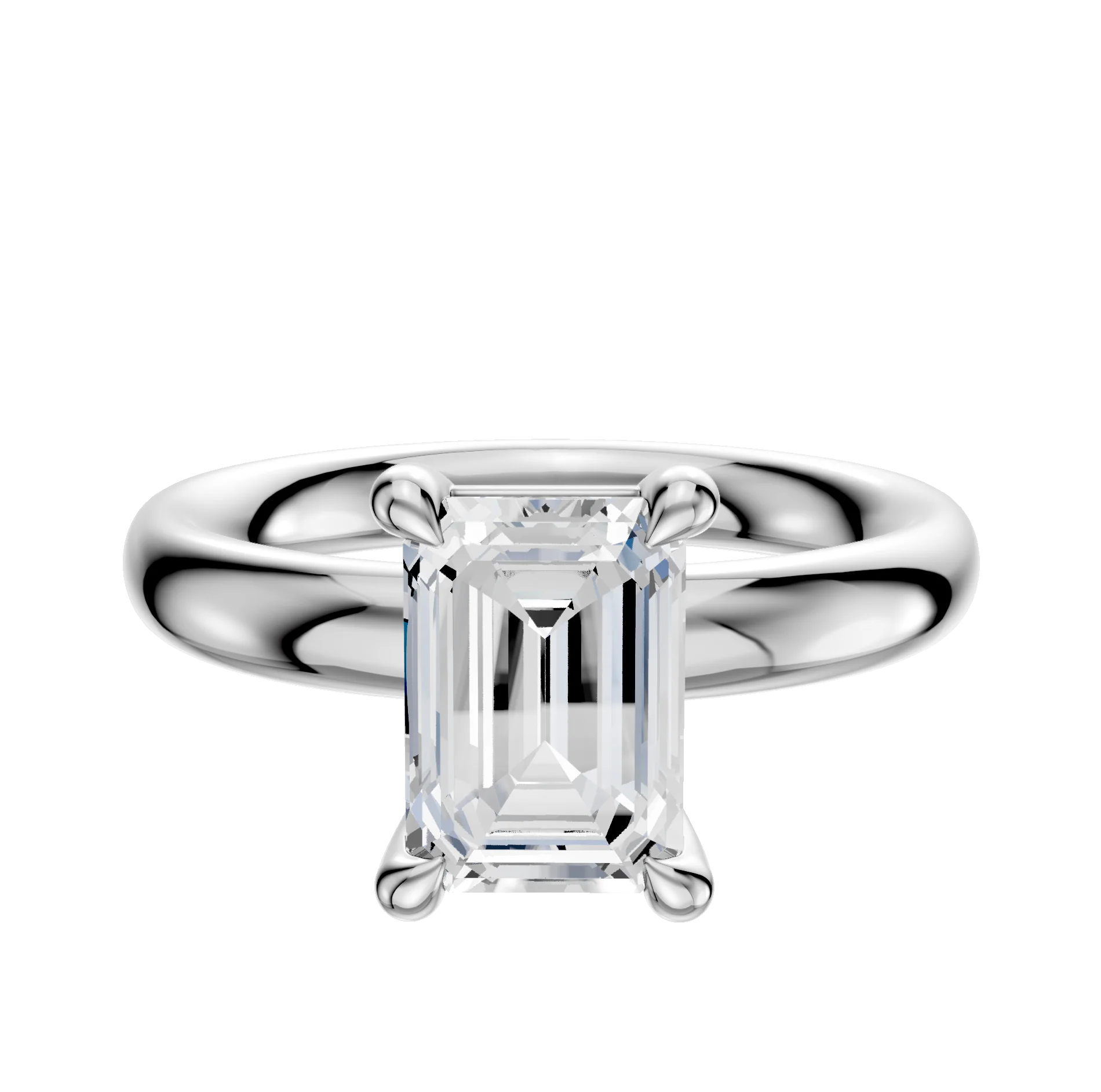 Platinum 4 Prong Basket Classic Dome 3.0mm Engagement Ring