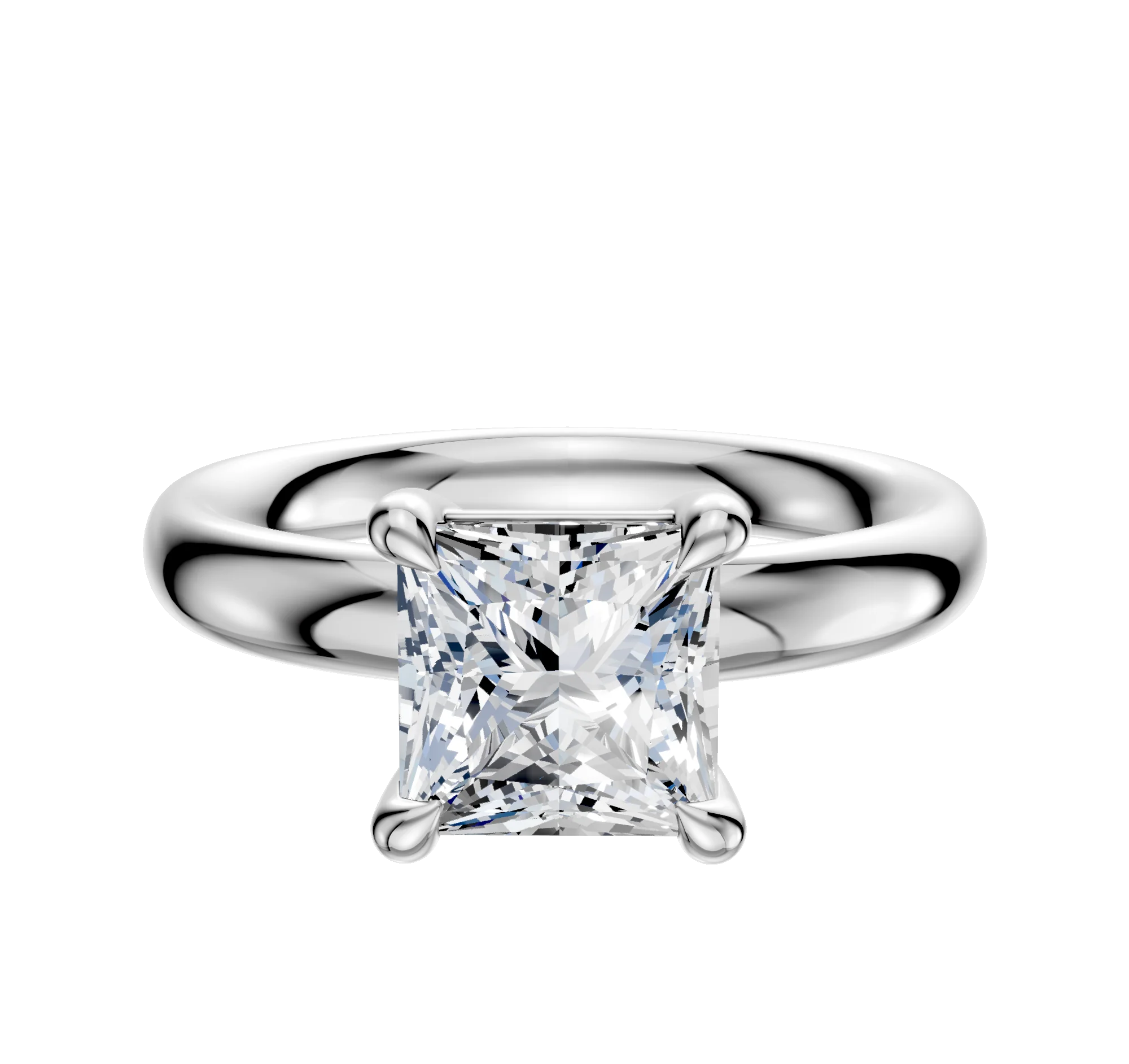 Platinum 4 Prong Basket Classic Dome 3.0mm Engagement Ring