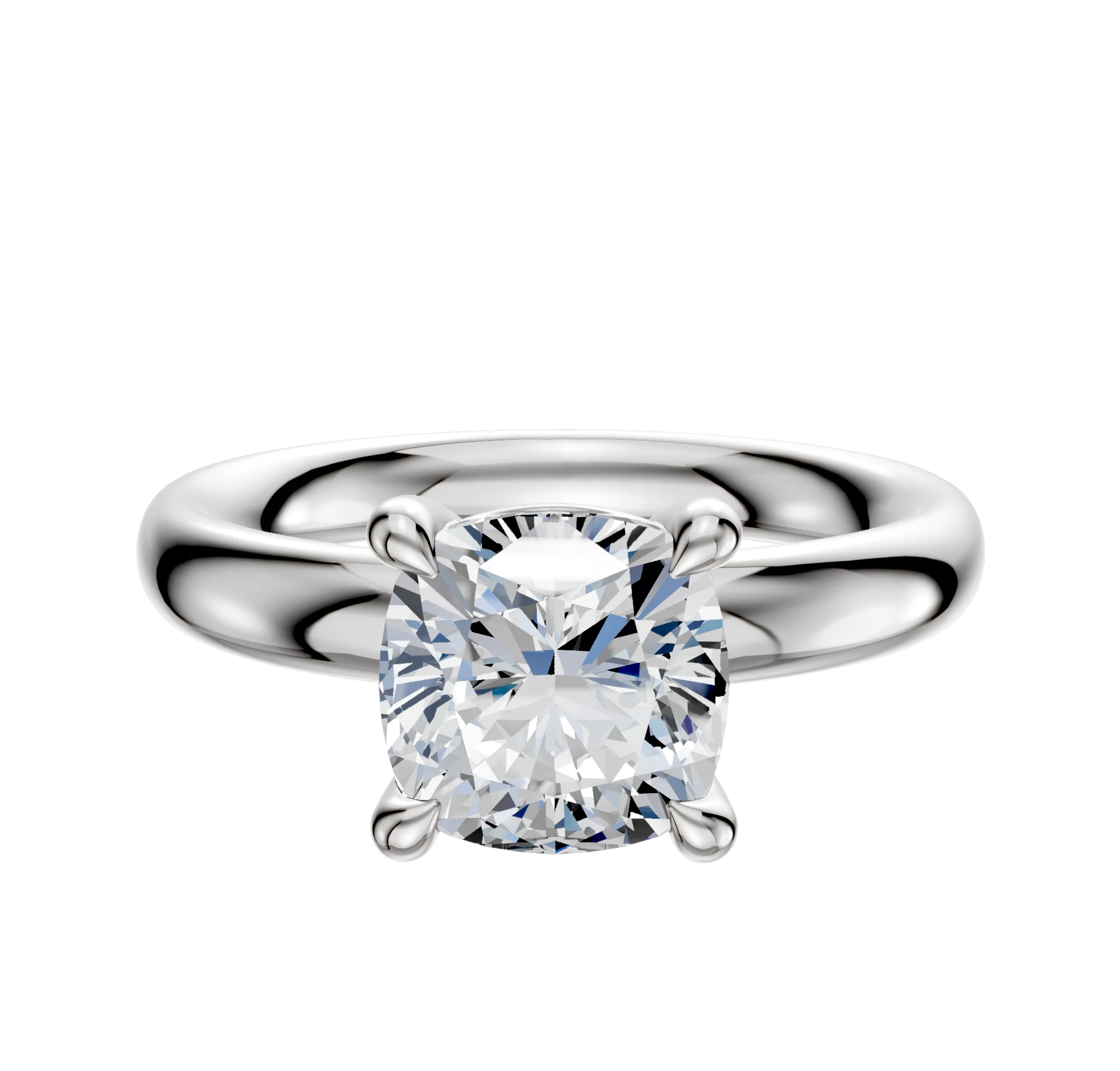Platinum 4 Prong Basket Classic Dome 3.0mm Engagement Ring