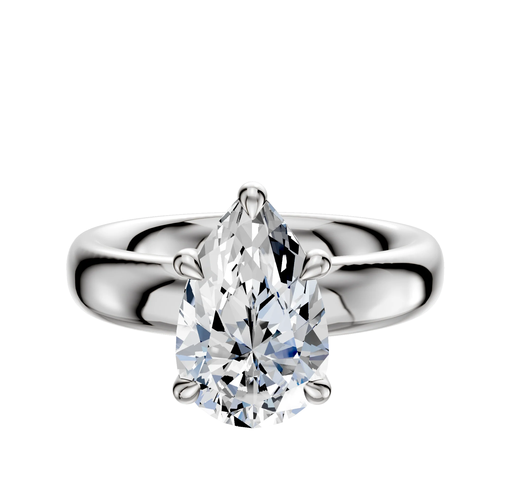 Platinum 4 Prong Basket Classic Dome 4.0mm Engagement Ring