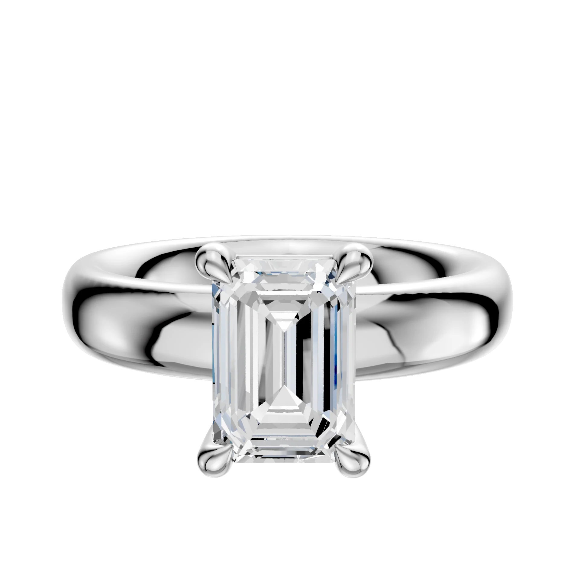 Platinum 4 Prong Basket Classic Dome 4.0mm Engagement Ring