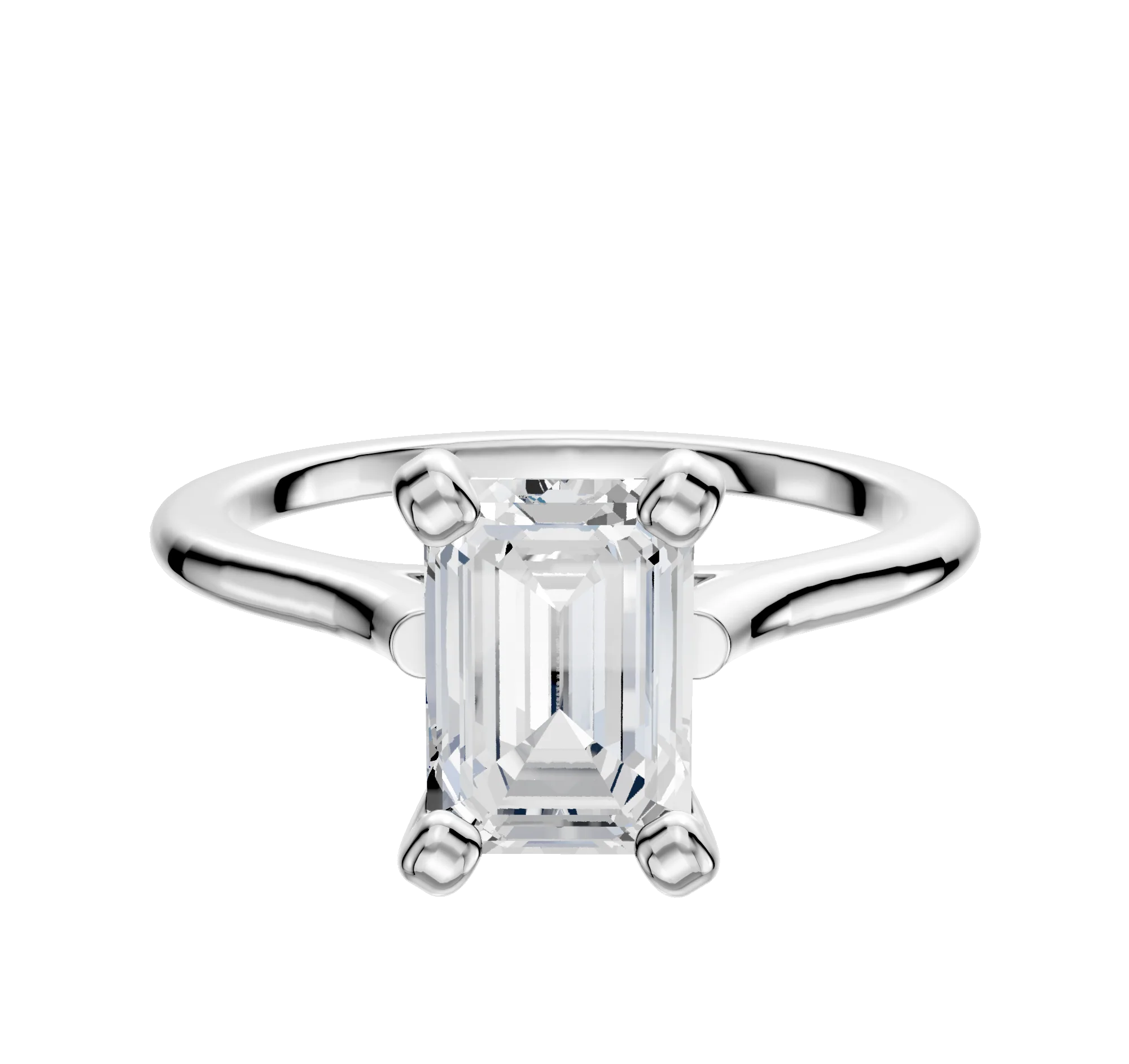 Platinum 4 Prong Cathedral Dome 1.5mm Engagement Ring