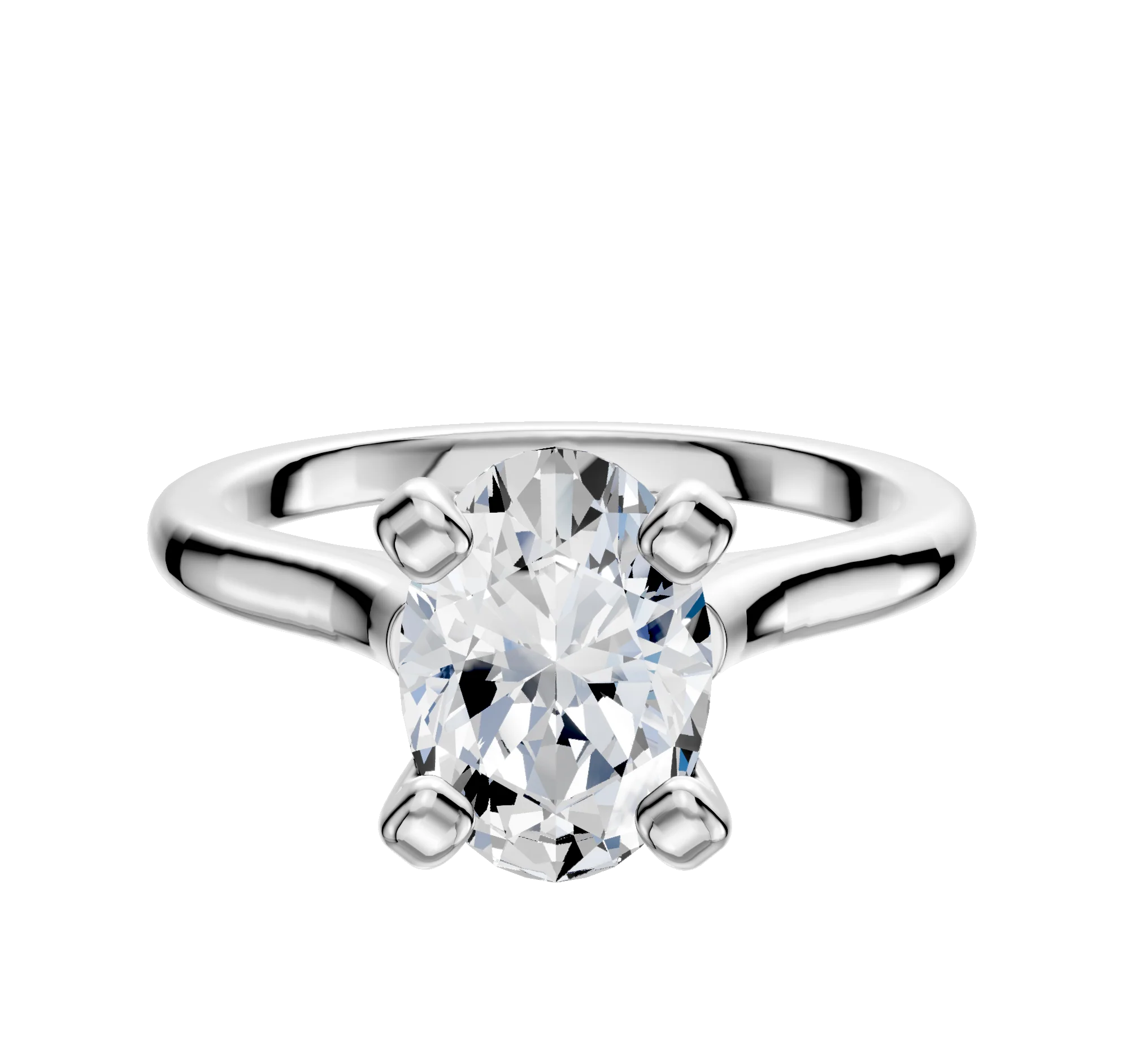 Platinum 4 Prong Cathedral Dome 2.0mm Engagement Ring