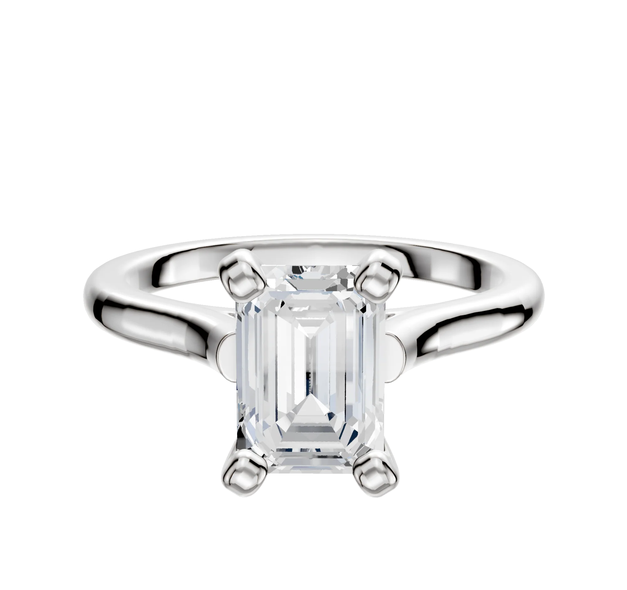 Platinum 4 Prong Cathedral Dome 2.0mm Engagement Ring