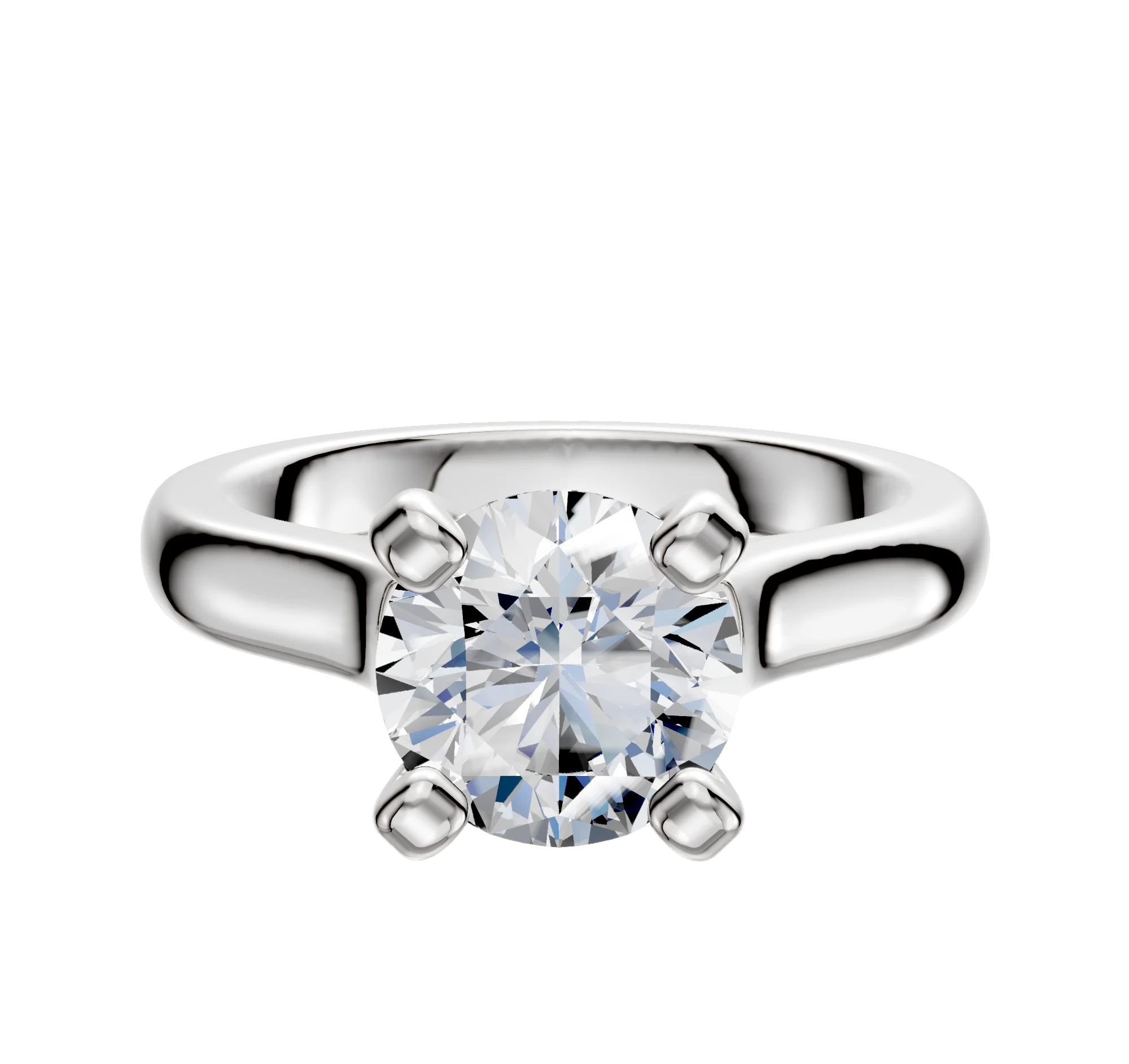 Platinum 4 Prong Cathedral Dome 3.0mm Engagement Ring