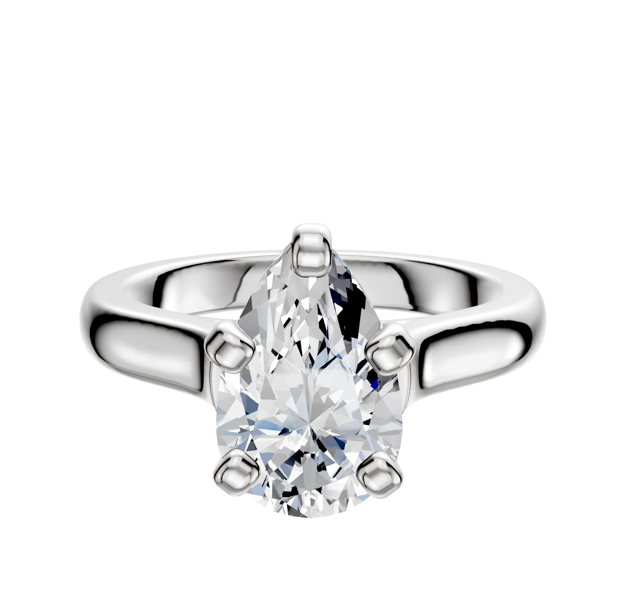 Platinum 4 Prong Cathedral Dome 3.0mm Engagement Ring