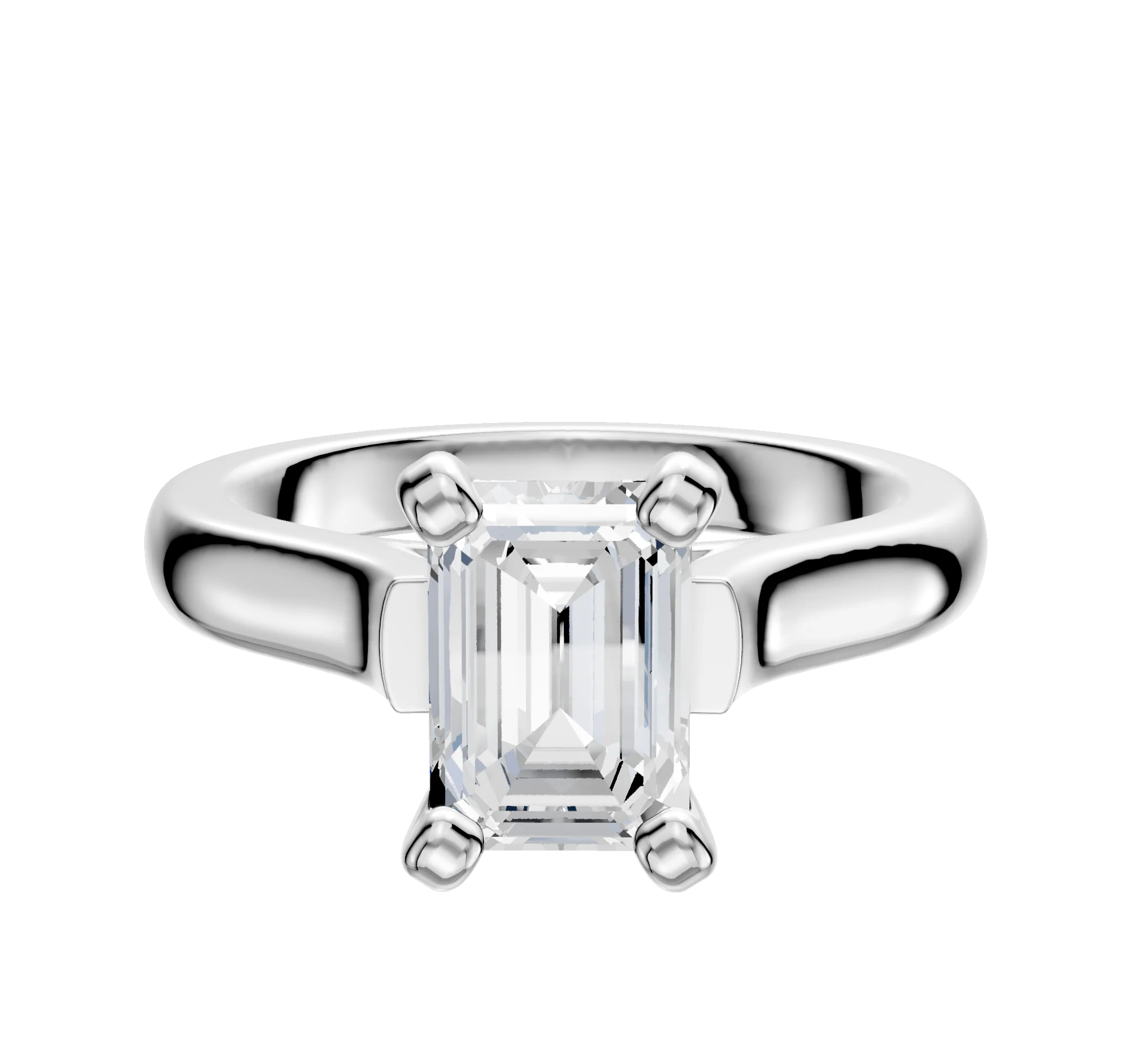 Platinum 4 Prong Cathedral Dome 3.0mm Engagement Ring